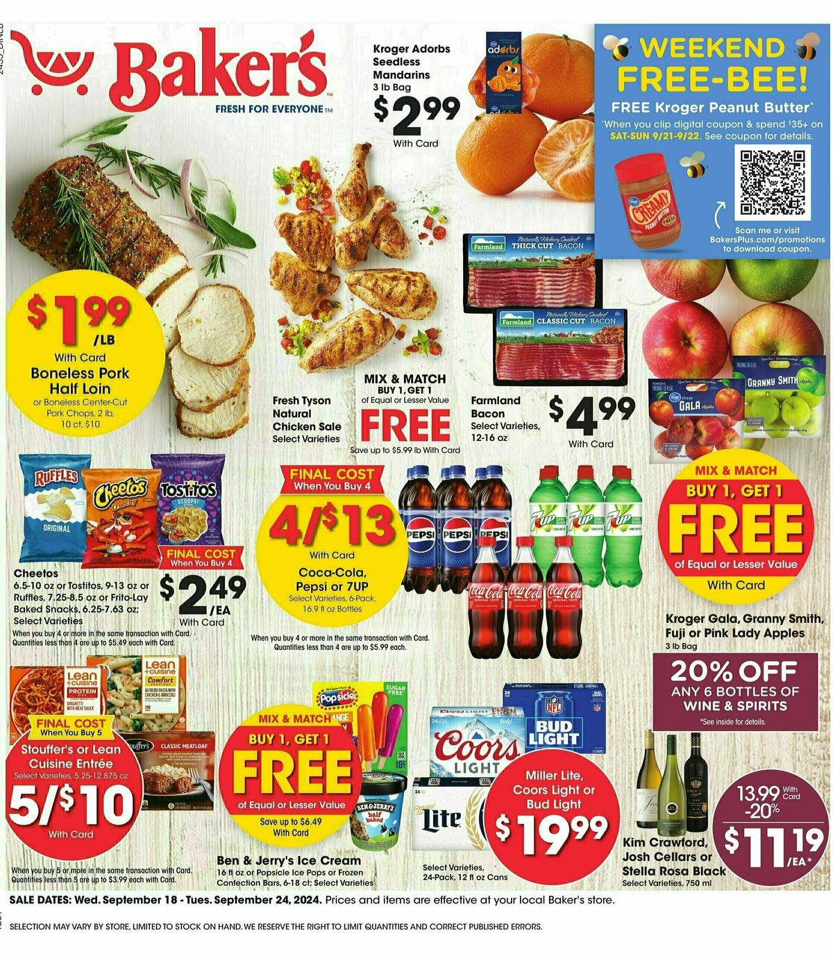 Baker's Weekly Ad from September 18