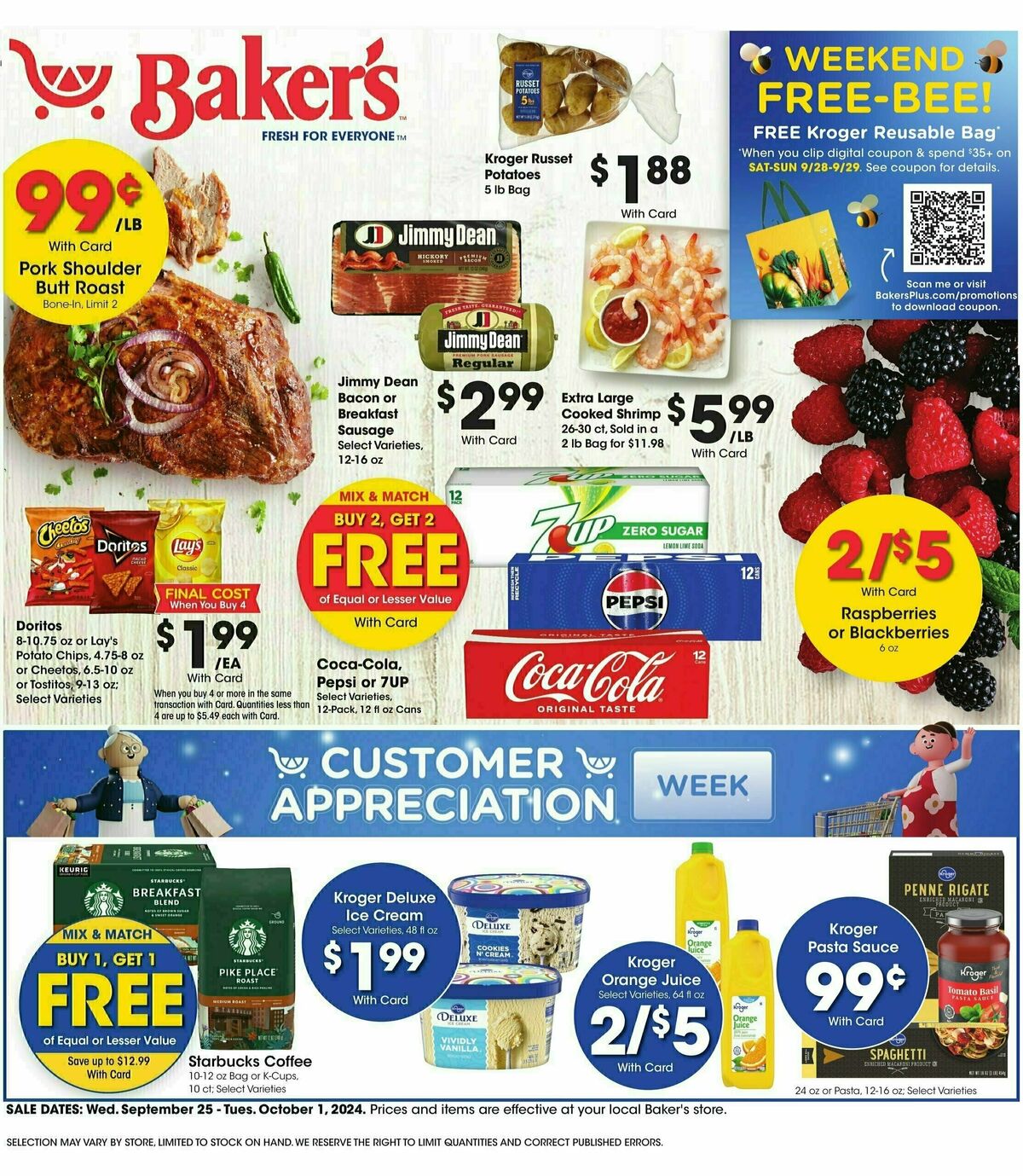 Baker's Weekly Ad from September 25