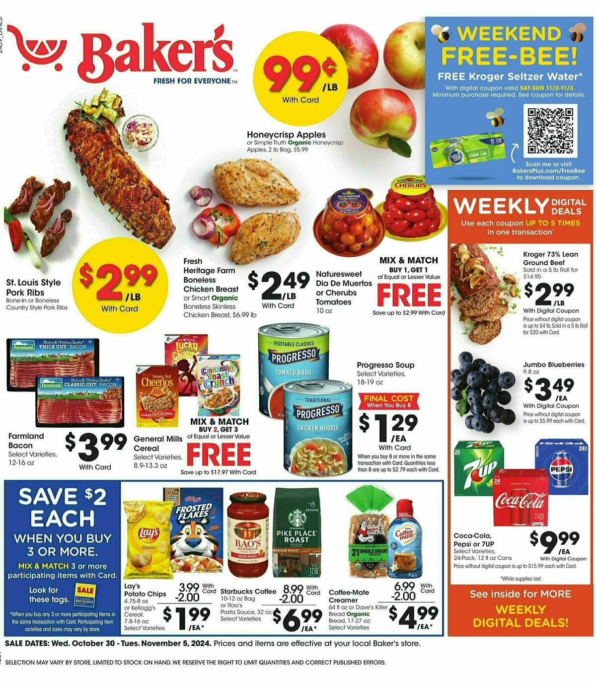 Baker's Weekly Ad from October 30