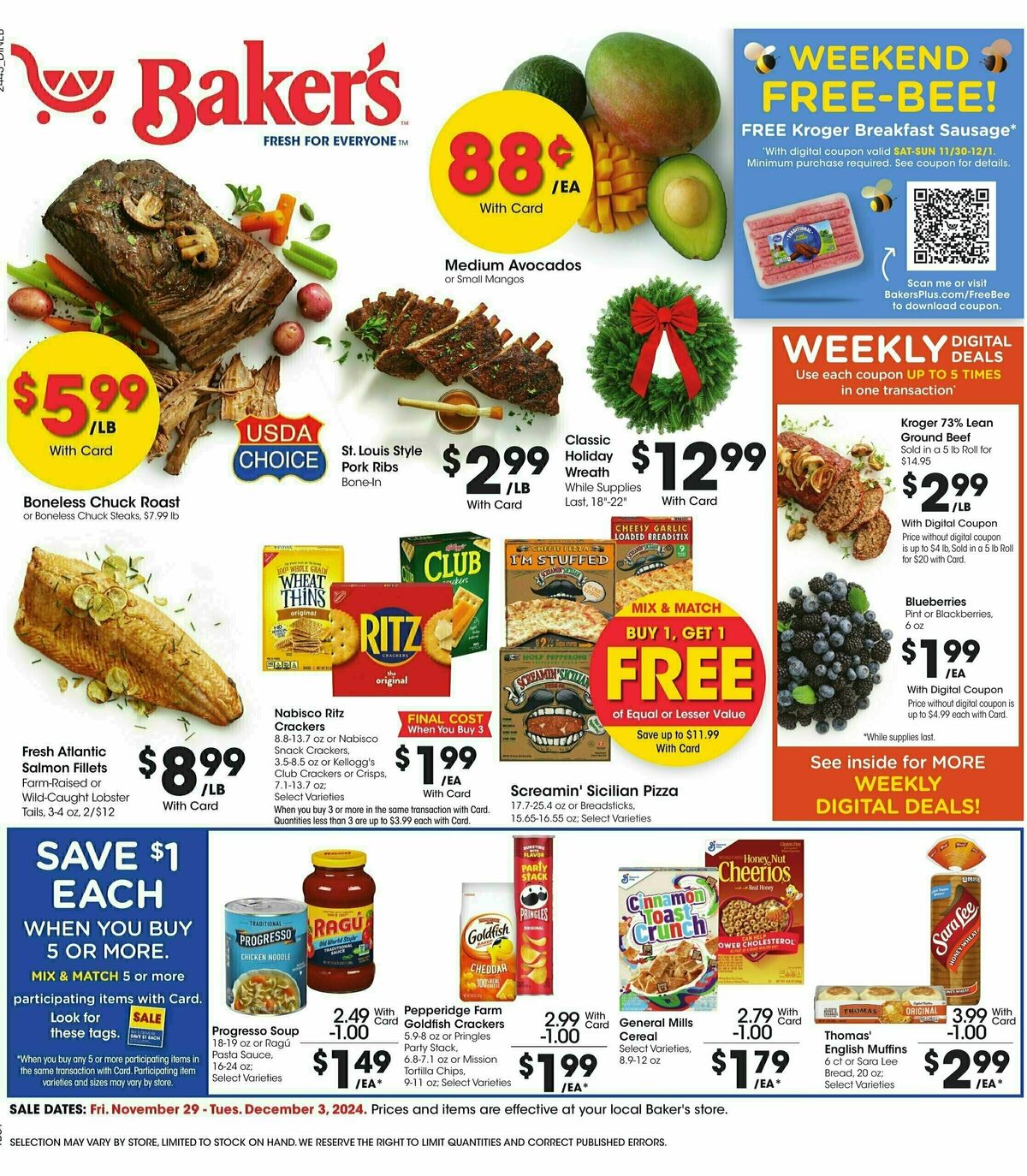 Baker's Weekly Ad from November 29