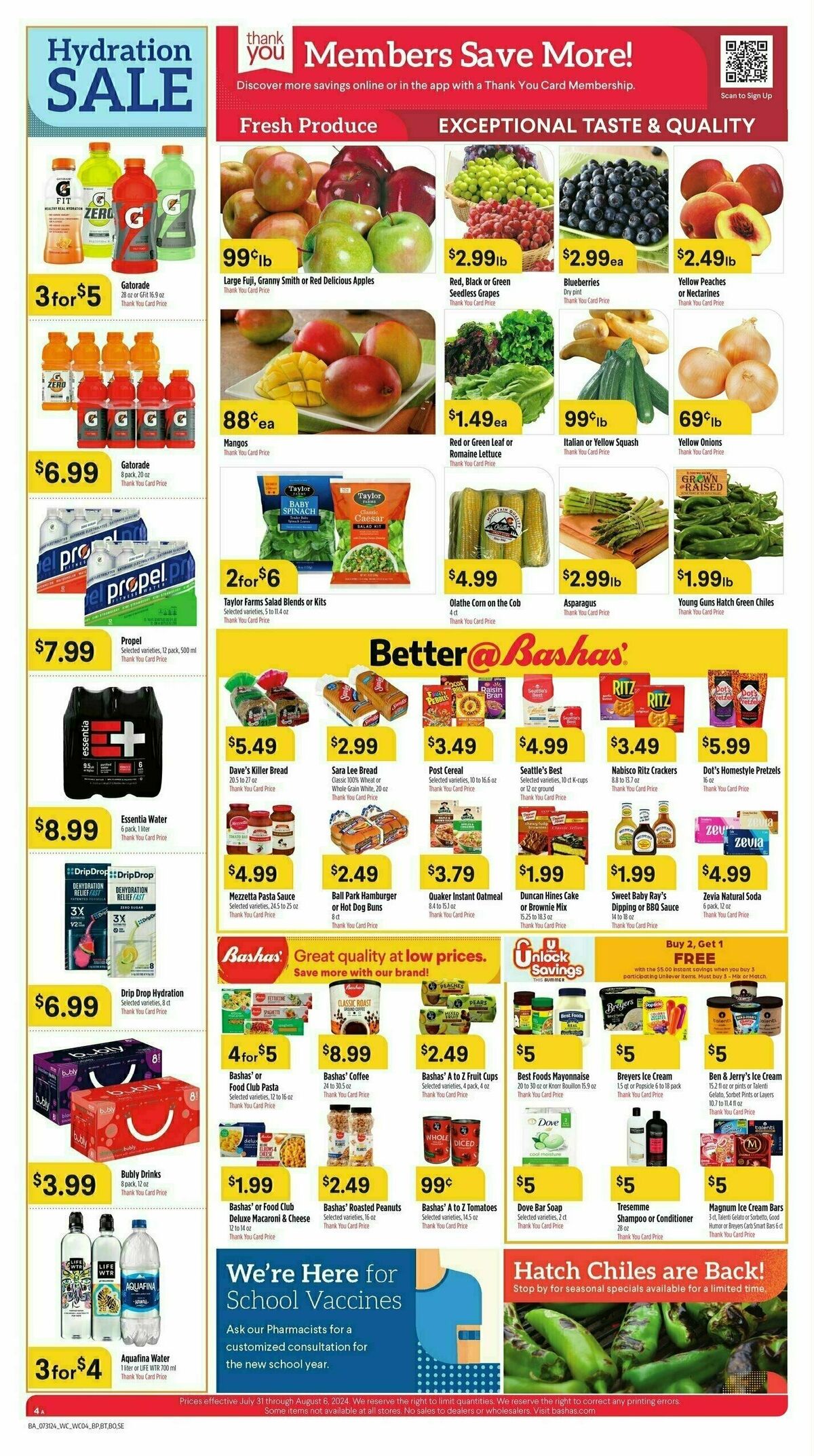 Bashas Weekly Ad from July 31