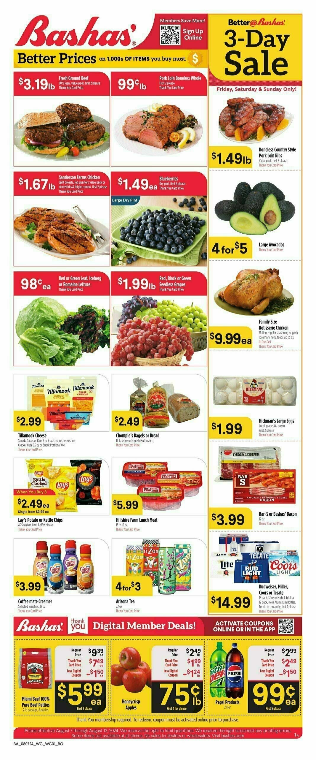 Bashas Weekly Ad from August 7