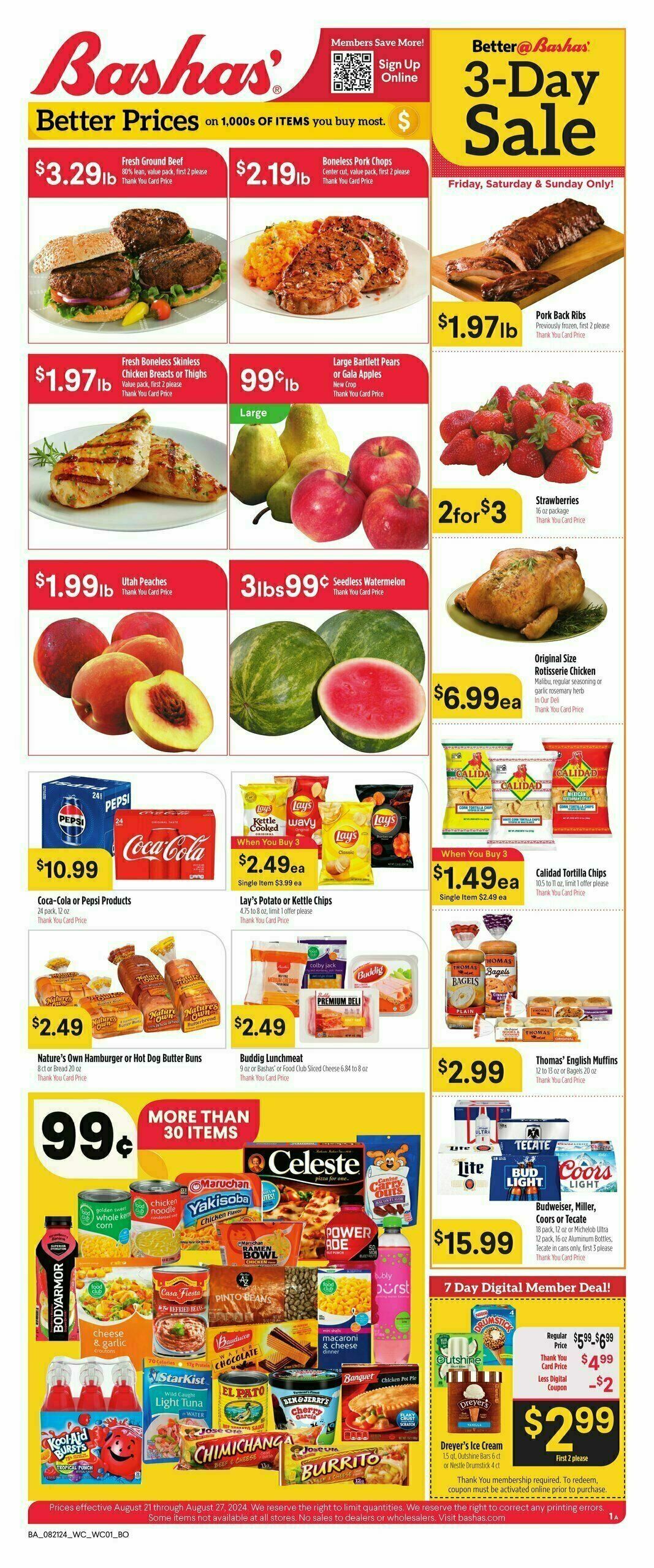 Bashas Weekly Ad from August 21