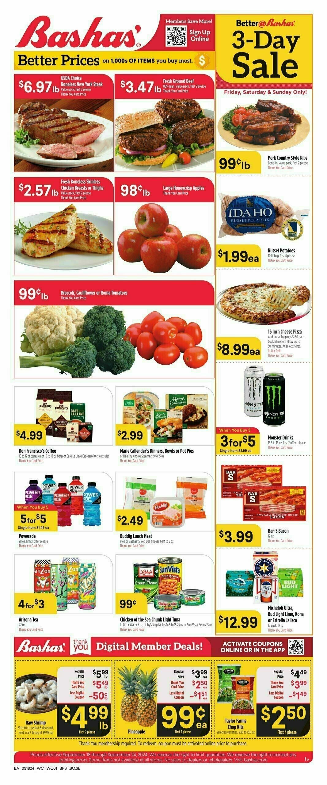 Bashas Weekly Ad from September 18