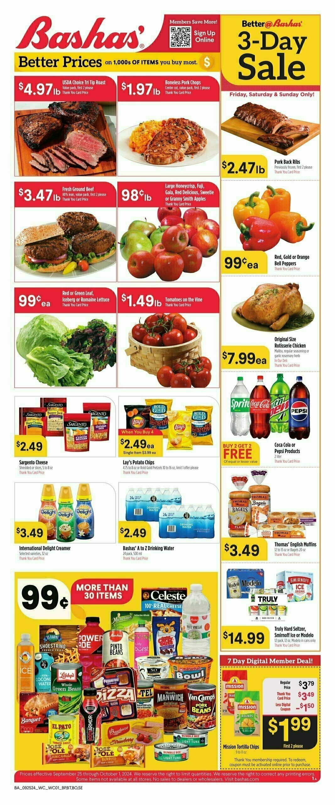 Bashas Weekly Ad from September 25