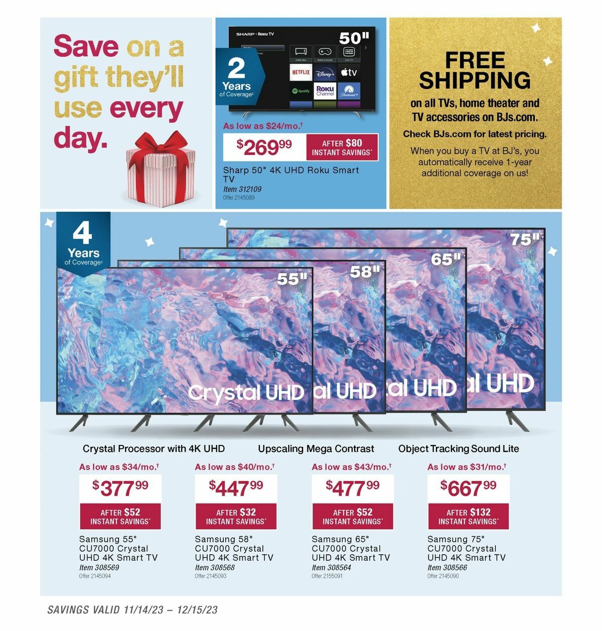 BJ's Wholesale Club Weekly Ad from November 15