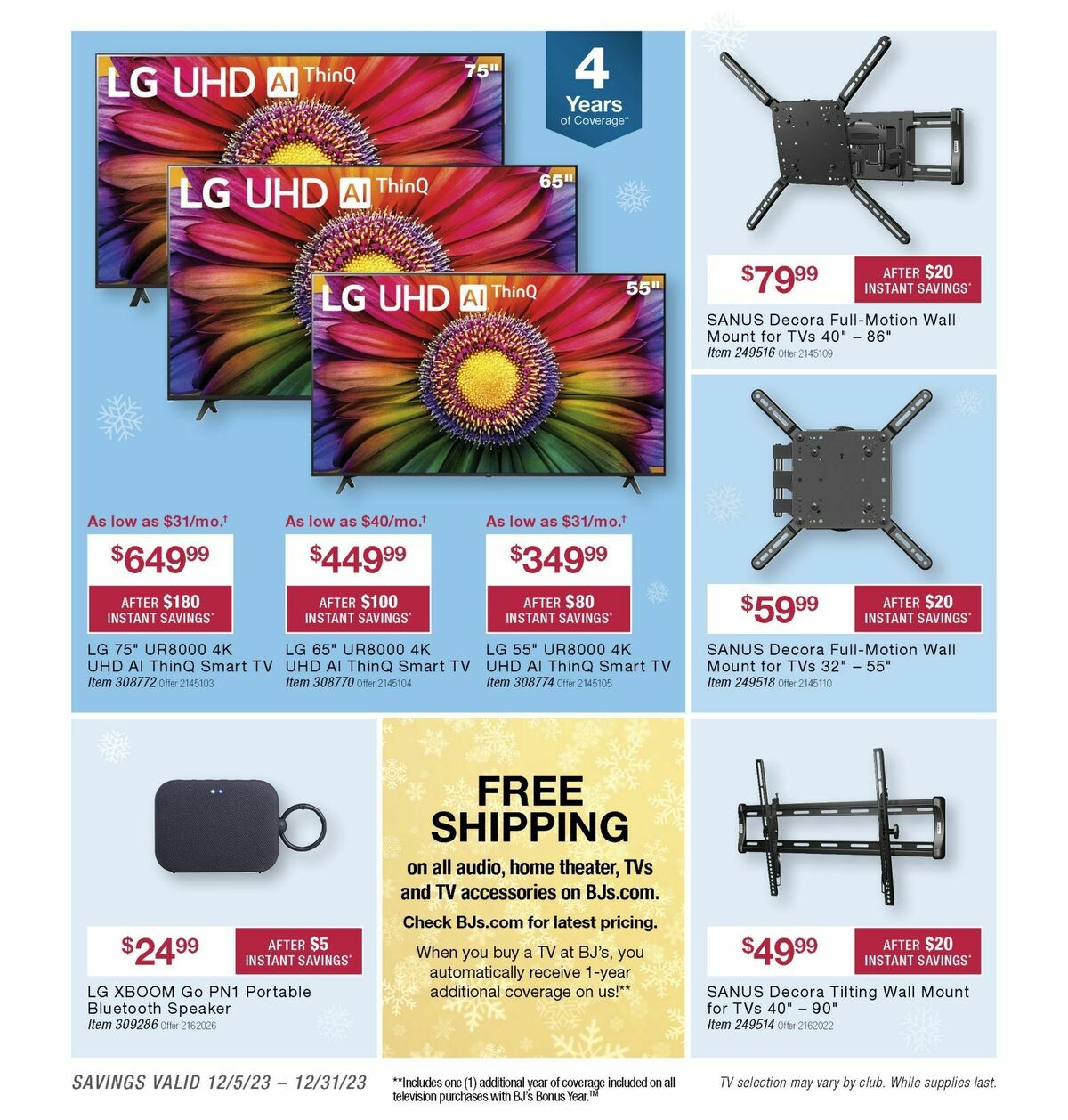 BJ's Wholesale Club Weekly Ad from December 7