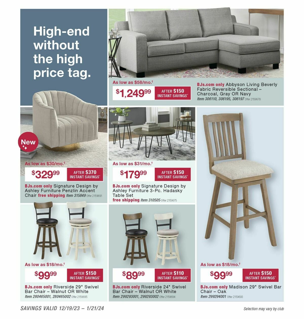 BJ's Wholesale Club Weekly Ad from December 19