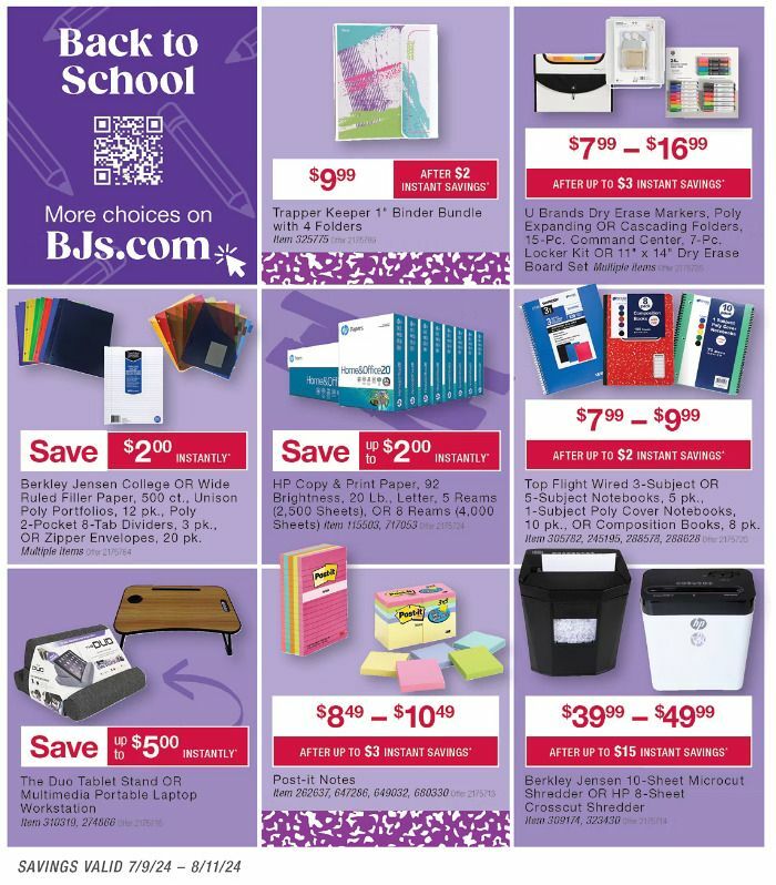 BJ's Wholesale Club Weekly Ad from July 9