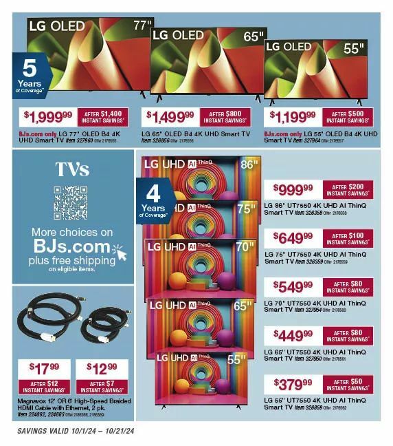 BJ's Wholesale Club Weekly Ad from October 1