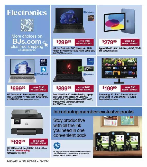 BJ's Wholesale Club Weekly Ad from October 1