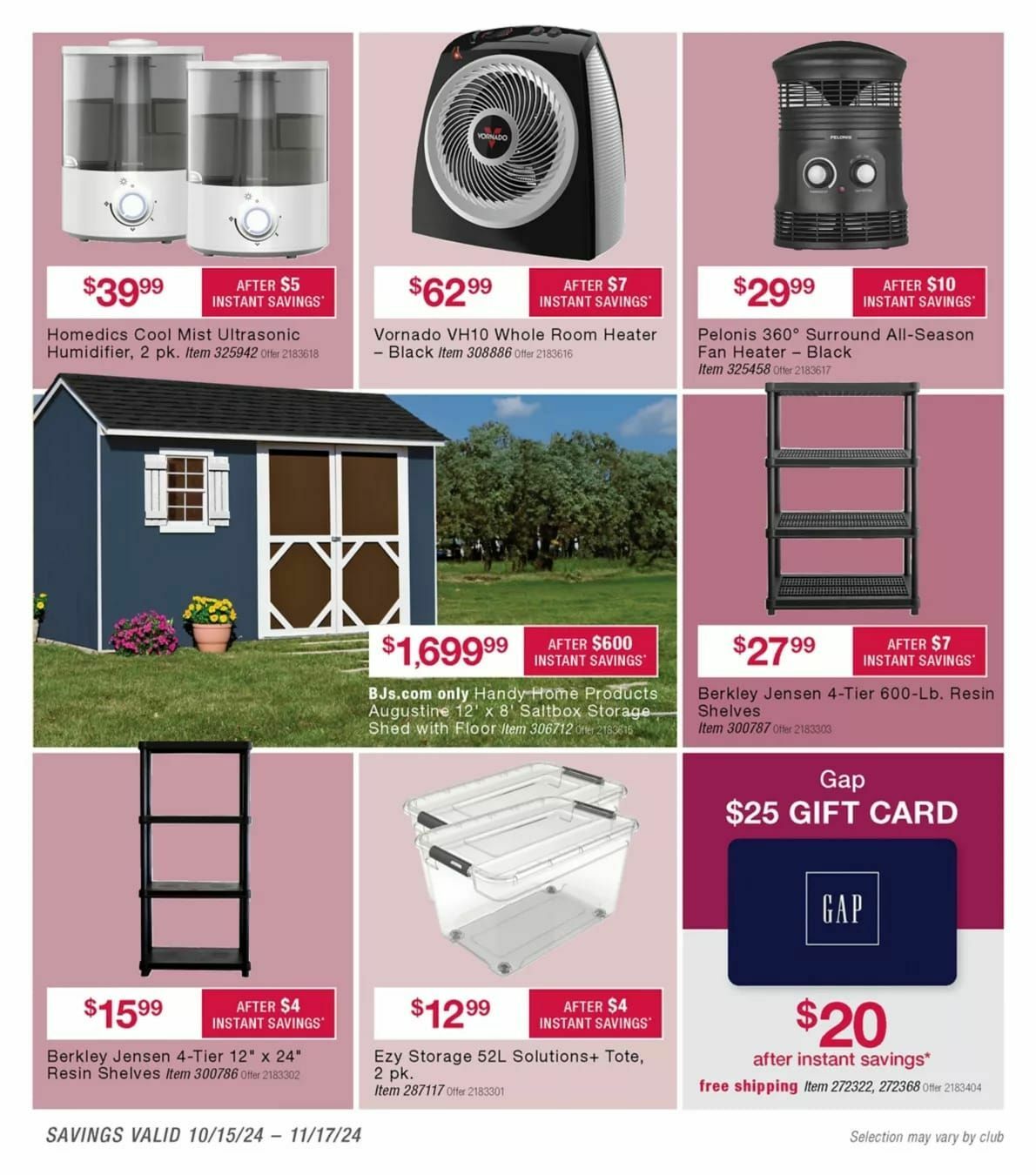 BJ's Wholesale Club Weekly Ad from October 15