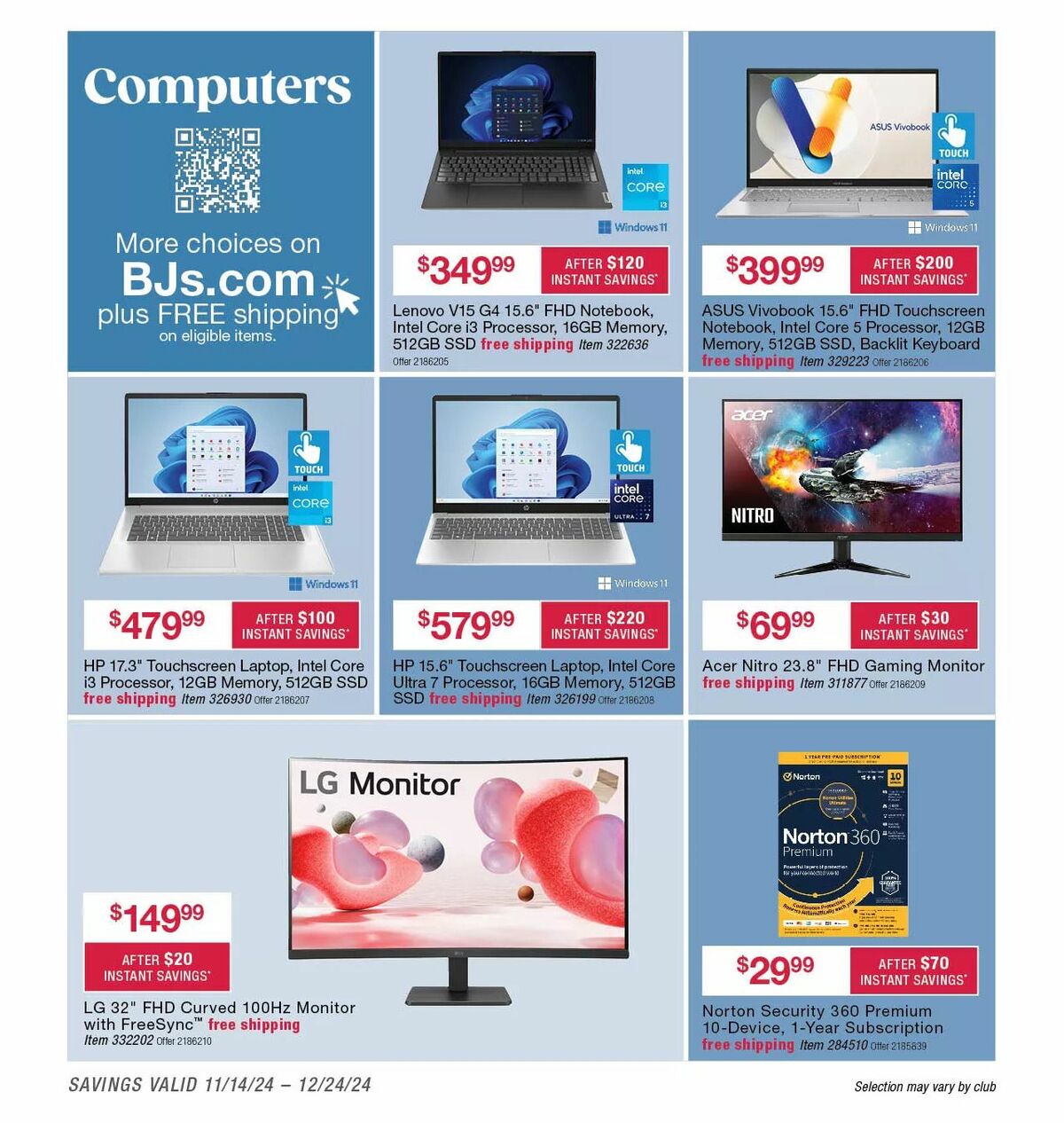 BJ's Wholesale Club Weekly Ad from November 14