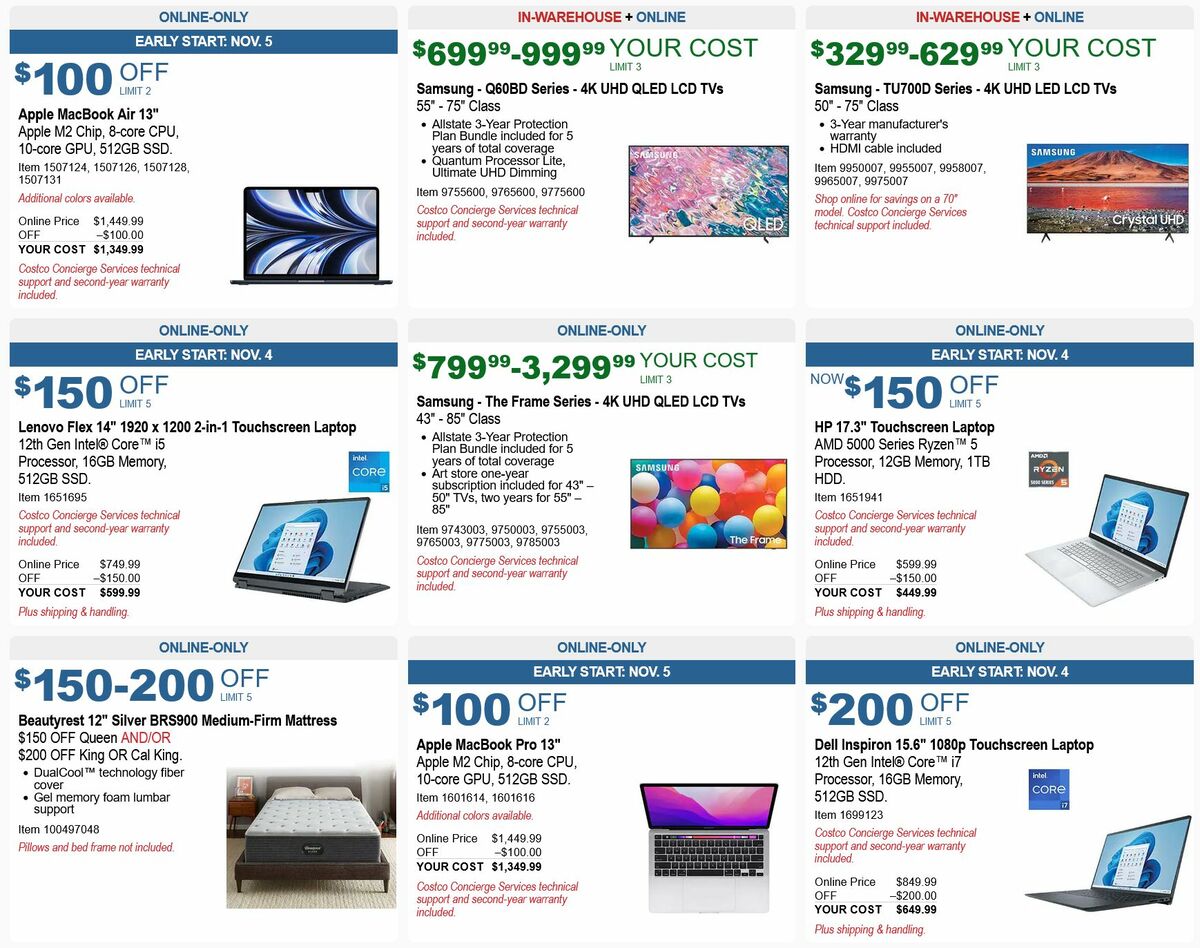 Costco Early Black Friday Deals Weekly Ad from November 14