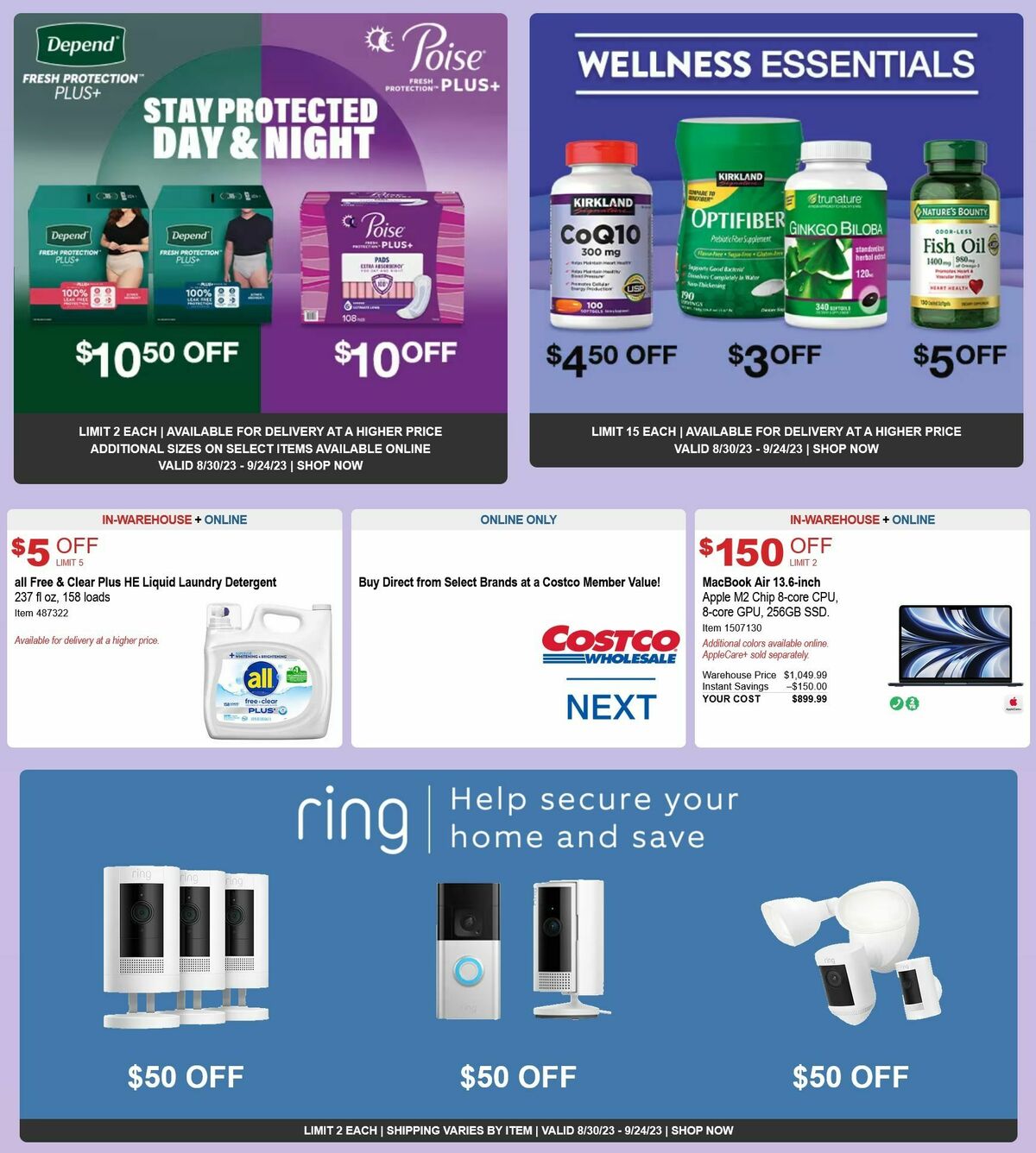 Costco Weekly Ad from August 30