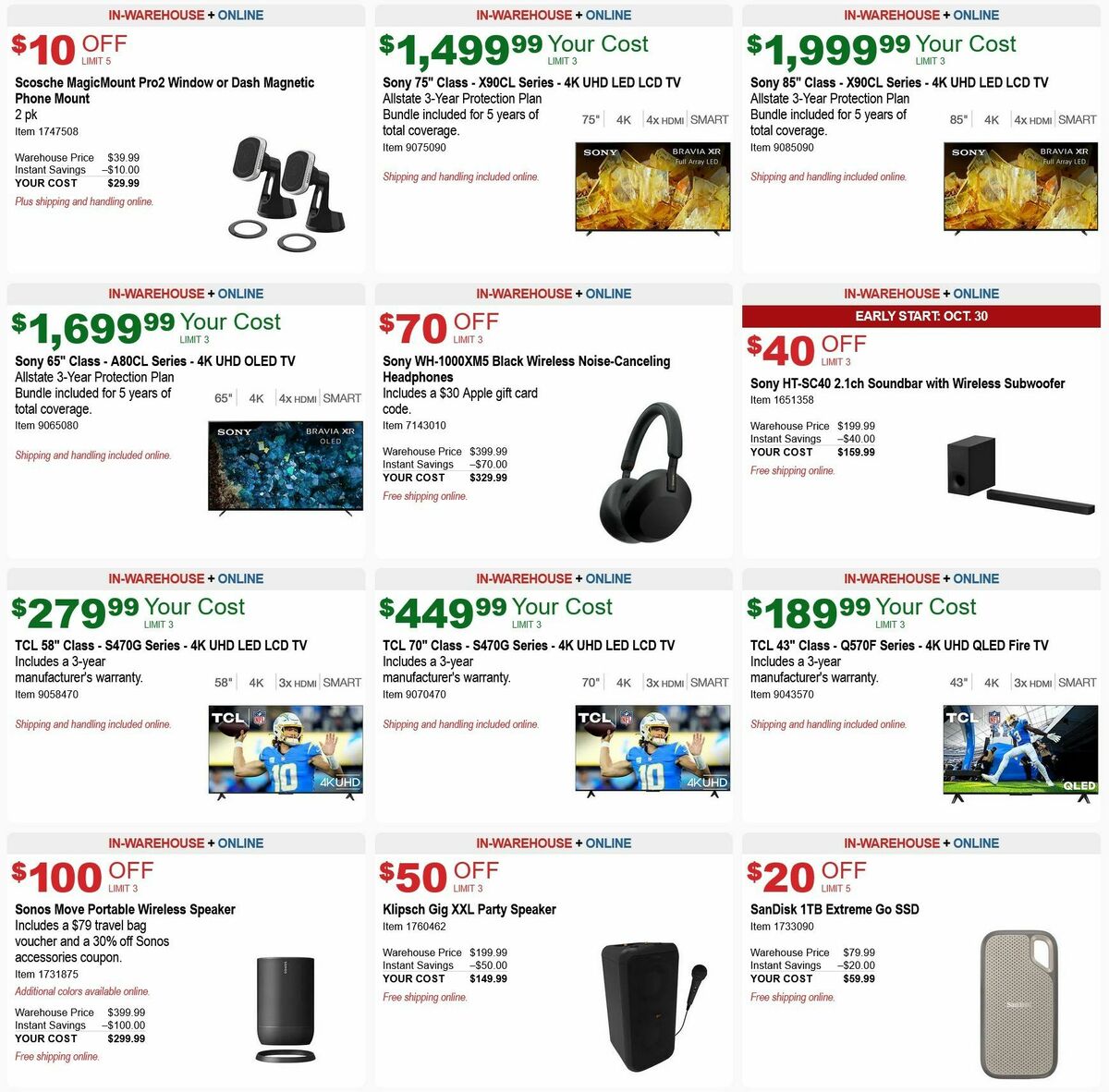 Costco Early Black Friday Savings Weekly Ad from November 13