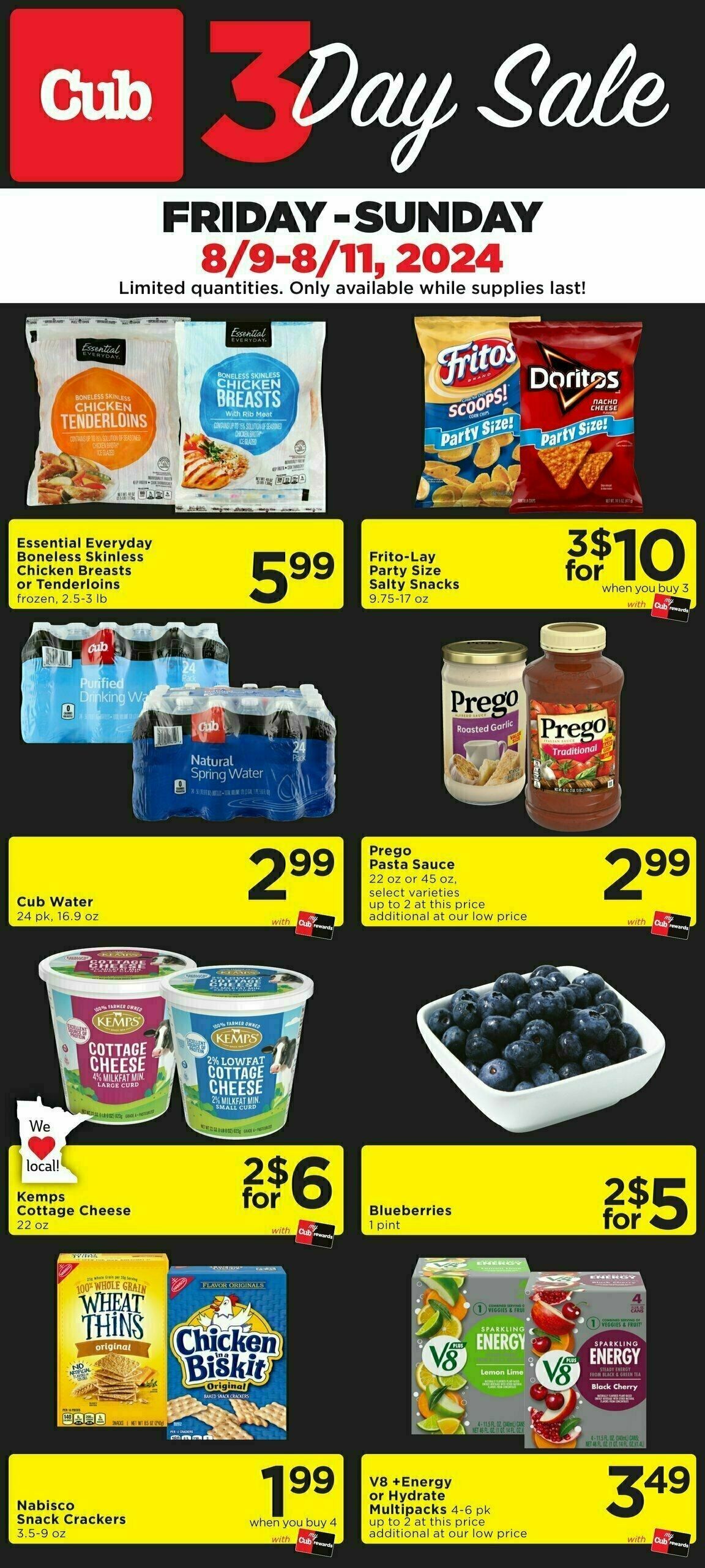 Cub Foods 3 DAY SALE Weekly Ad from August 9