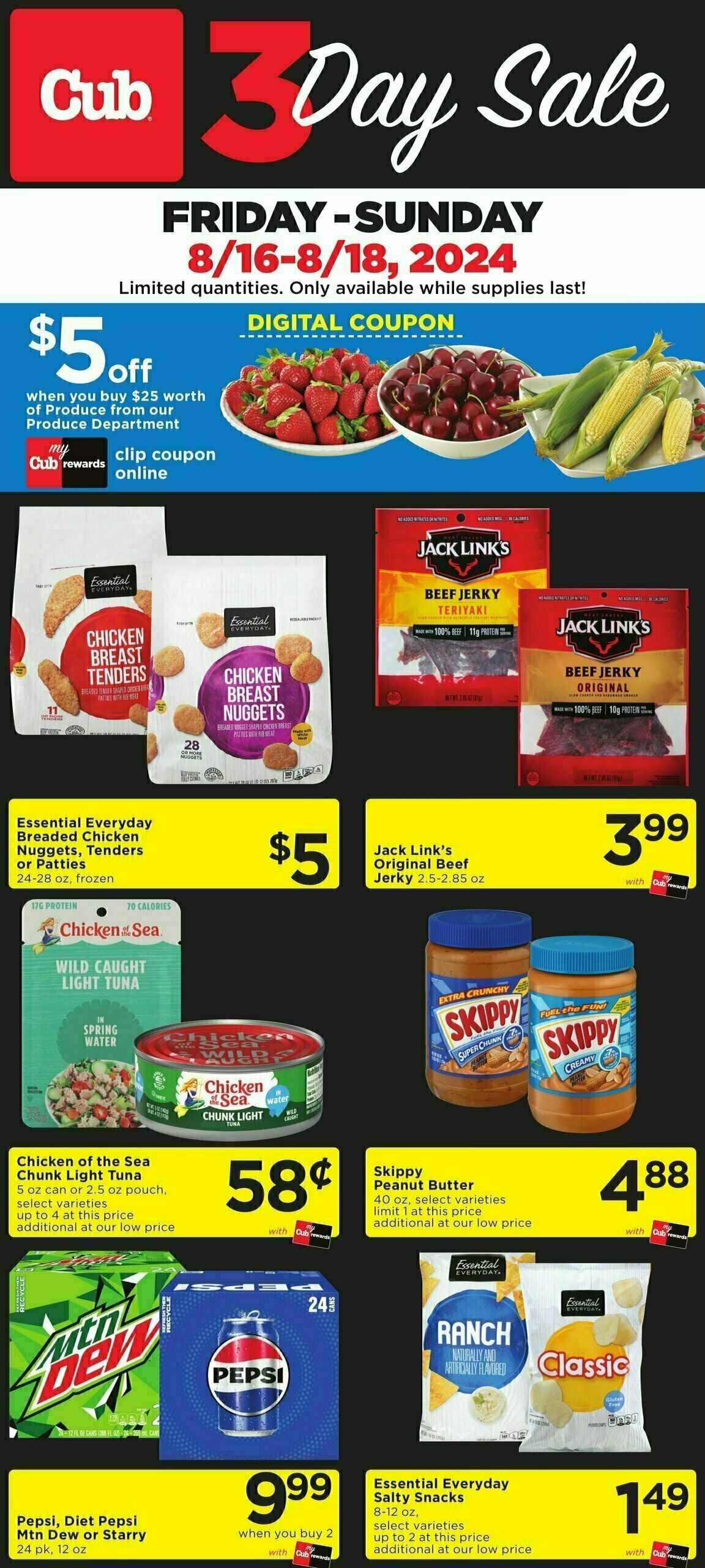 Cub Foods 3 DAY SALE Weekly Ad from August 16