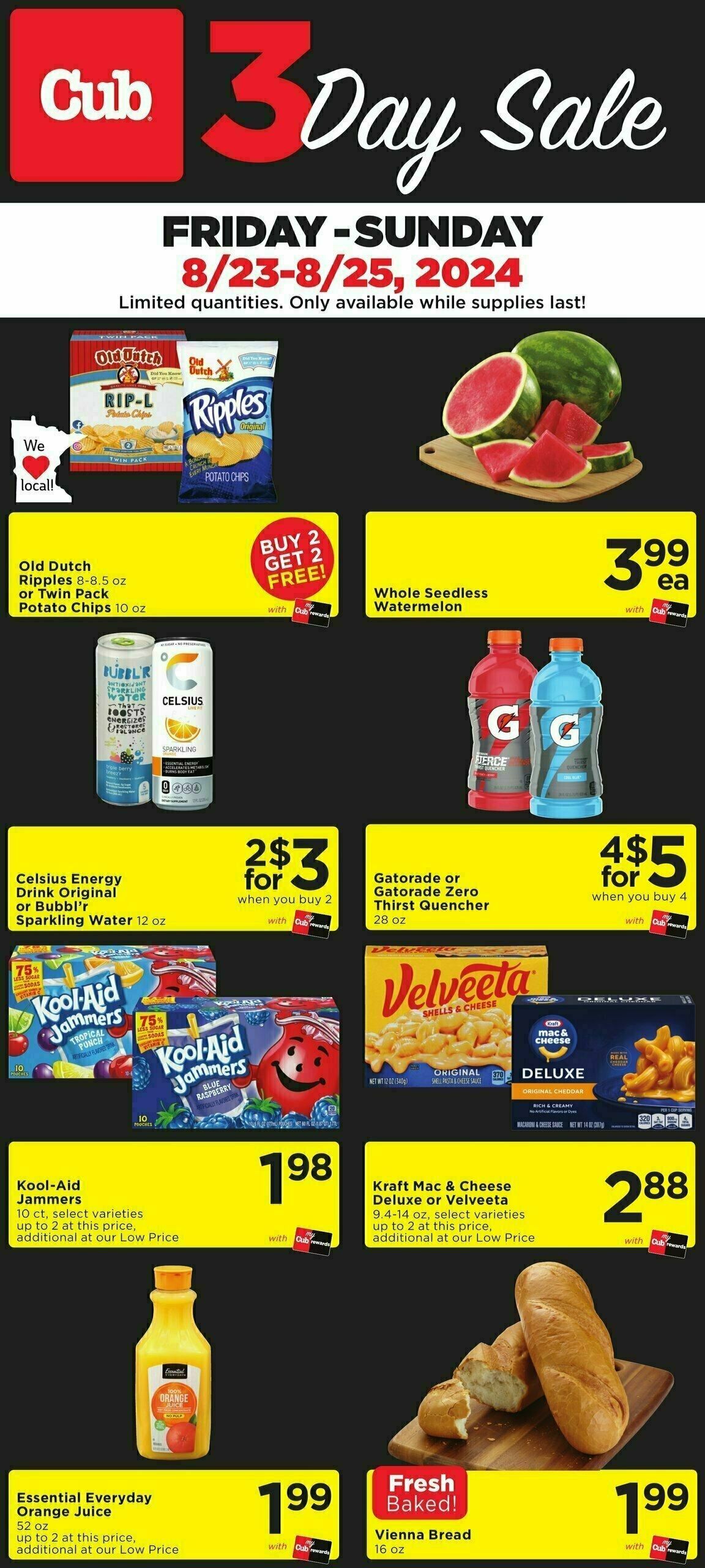 Cub Foods 3 DAY SALE Weekly Ad from August 23