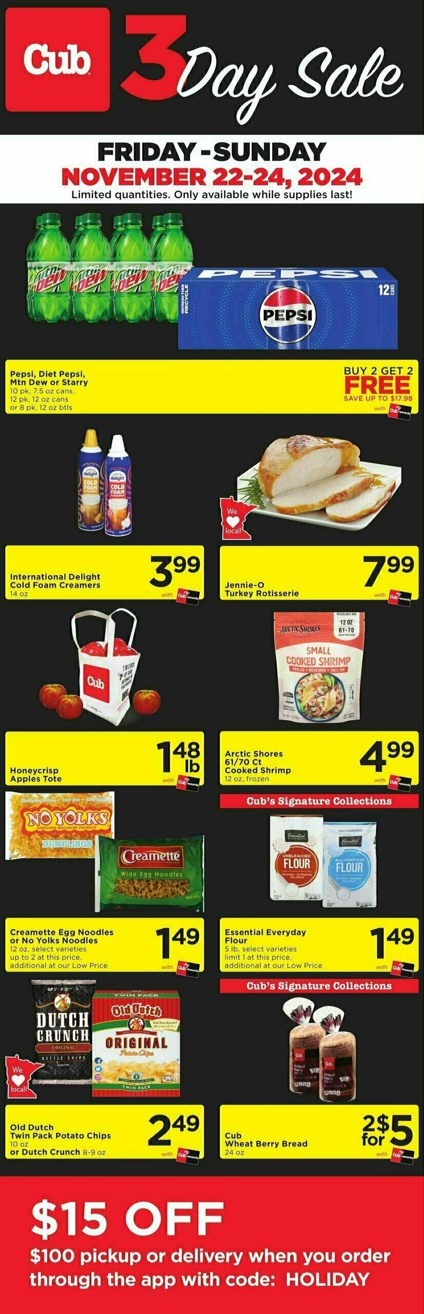 Cub Foods 3 DAY SALE Weekly Ad from November 22