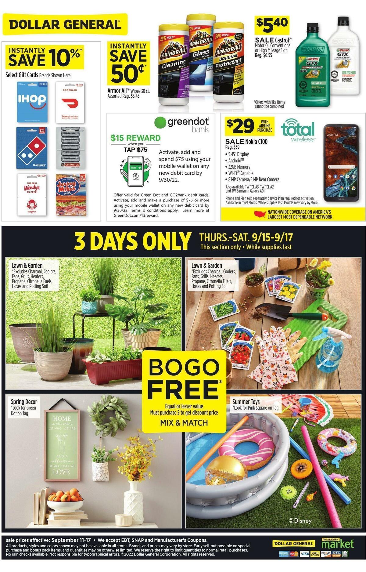 Dollar General Weekly Ad from September 11