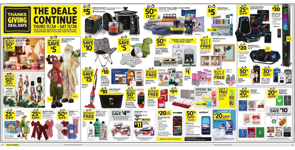 Dollar General Thanksgiving Deal Days Weekly Ad from November 6