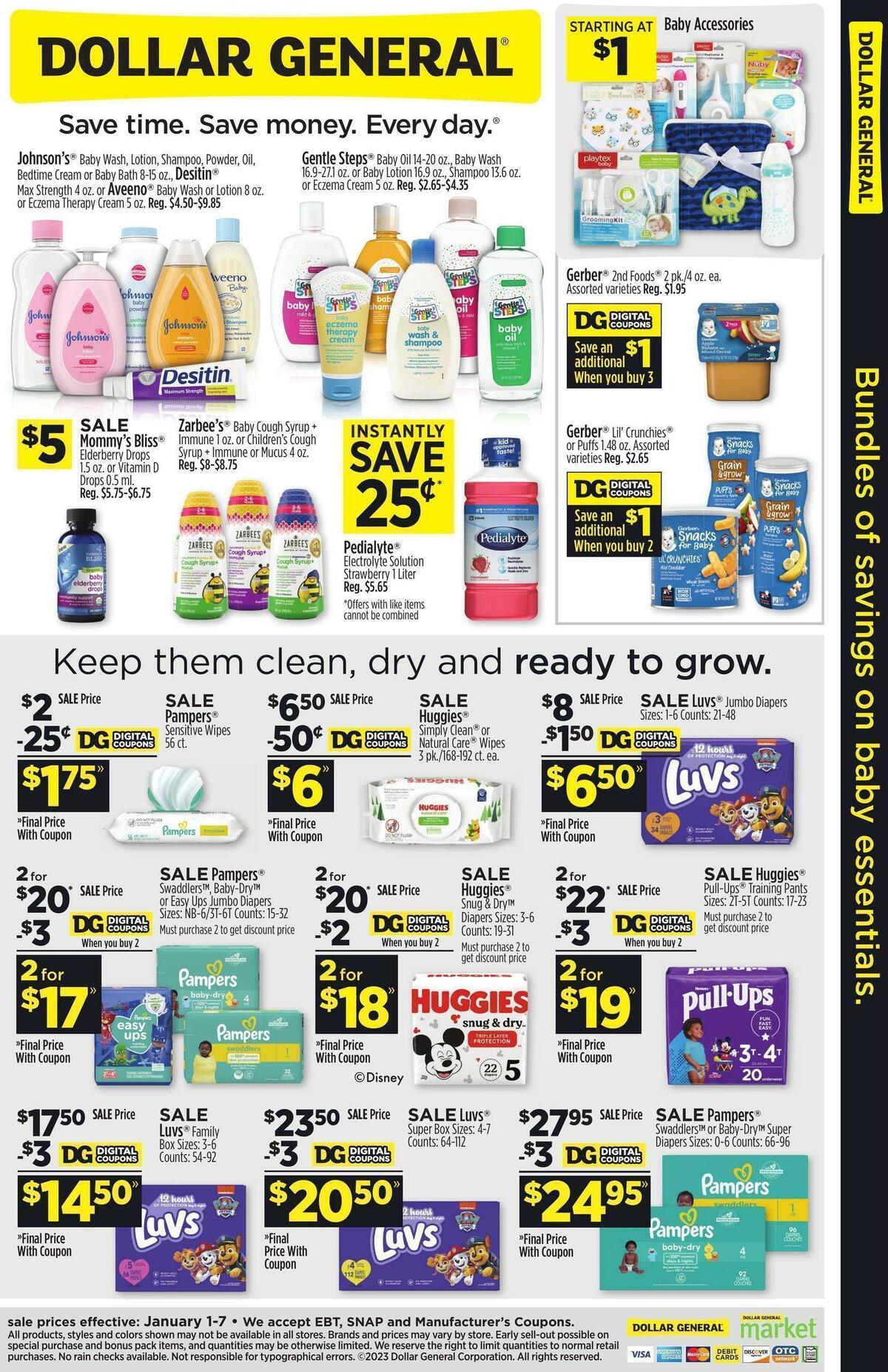 Dollar General Bundles of Savings on Baby Essentials Weekly Ad from January 1