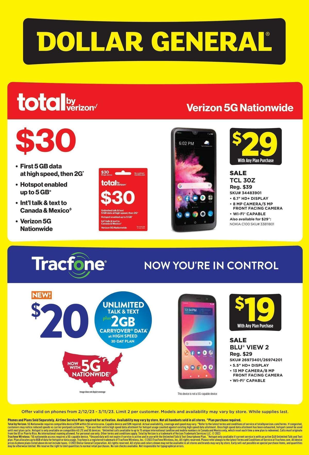 Dollar General Weekly Wireless Specials Weekly Ad from February 12