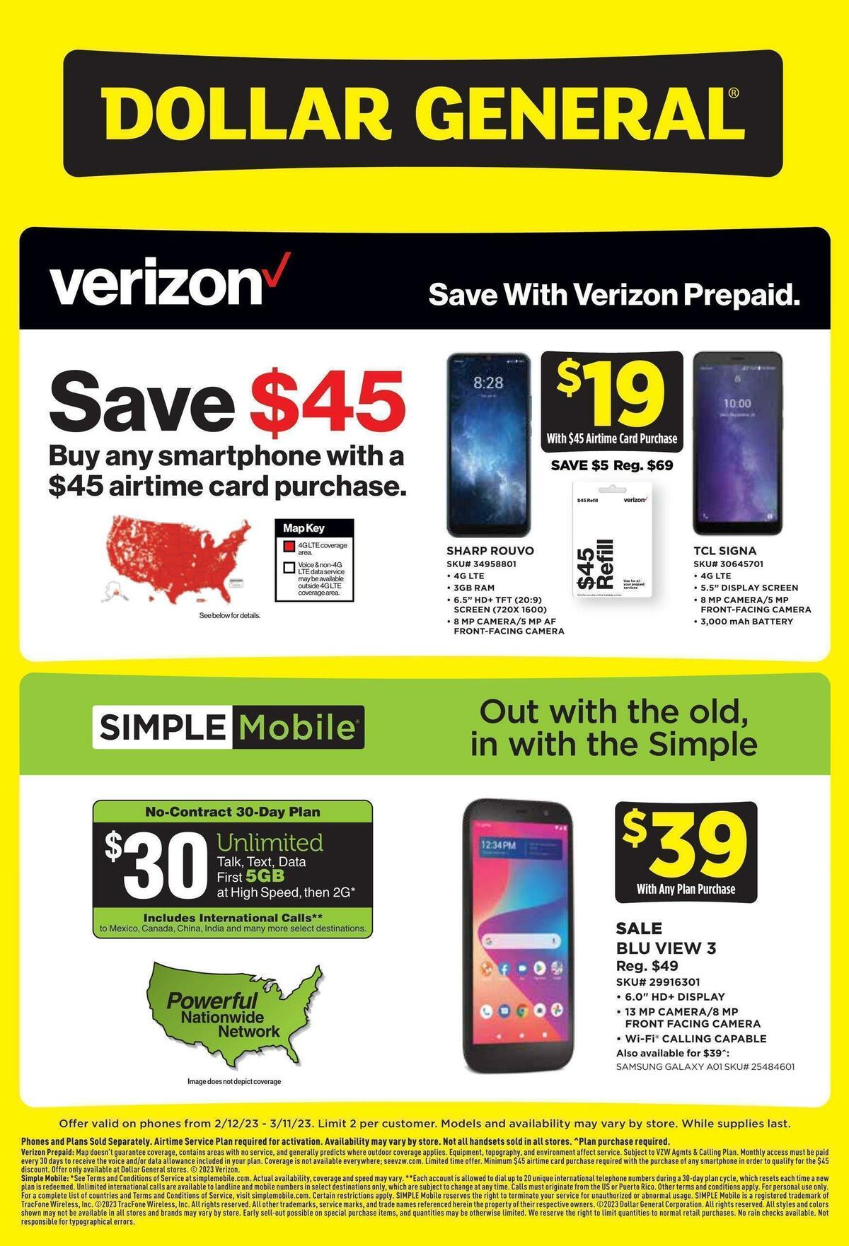 Dollar General Weekly Wireless Specials Weekly Ad from February 12