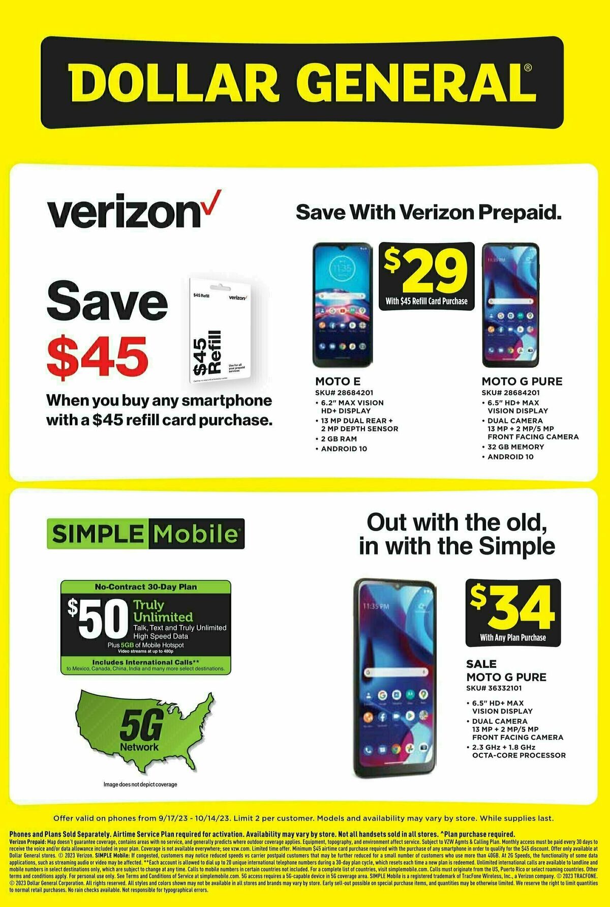 Dollar General Weekly Wireless Specials Weekly Ad from September 17