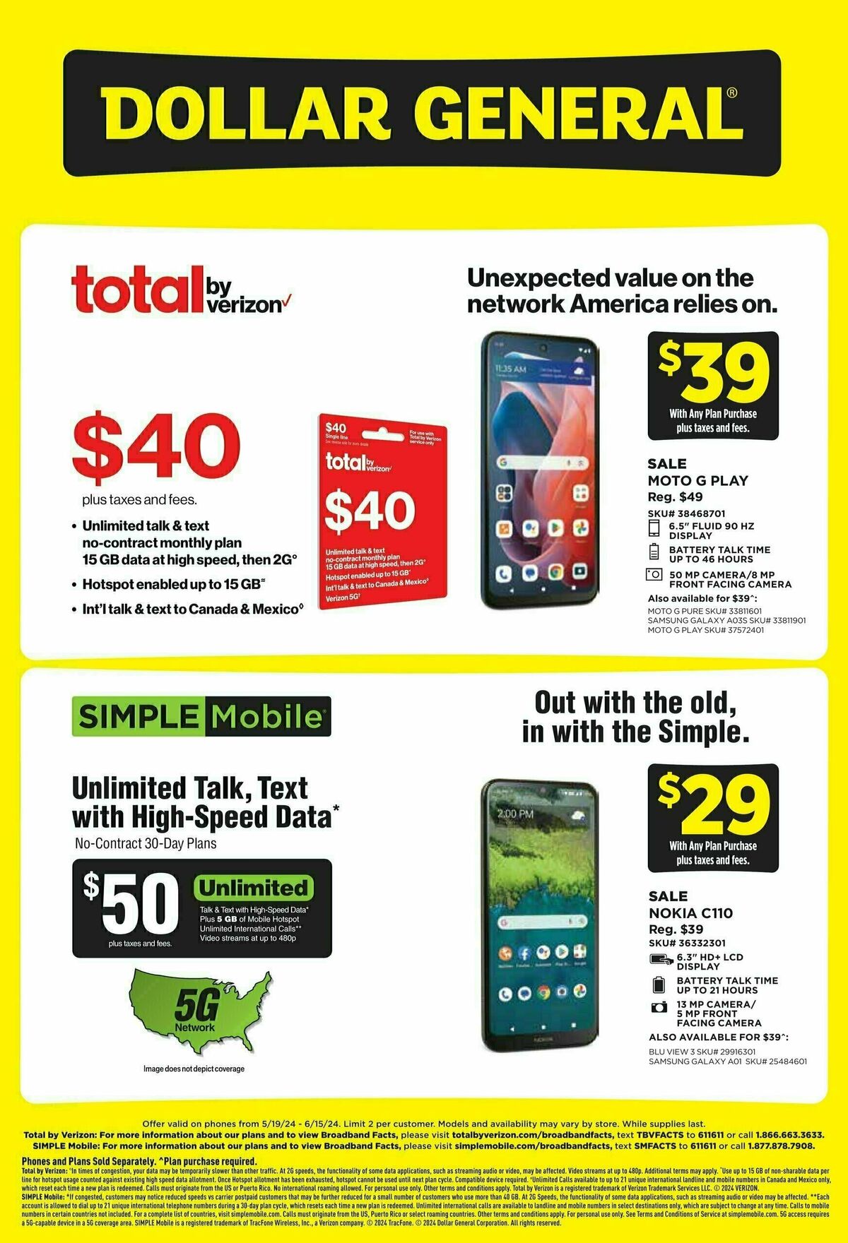 Dollar General Weekly Wireless Specials Weekly Ad from May 19