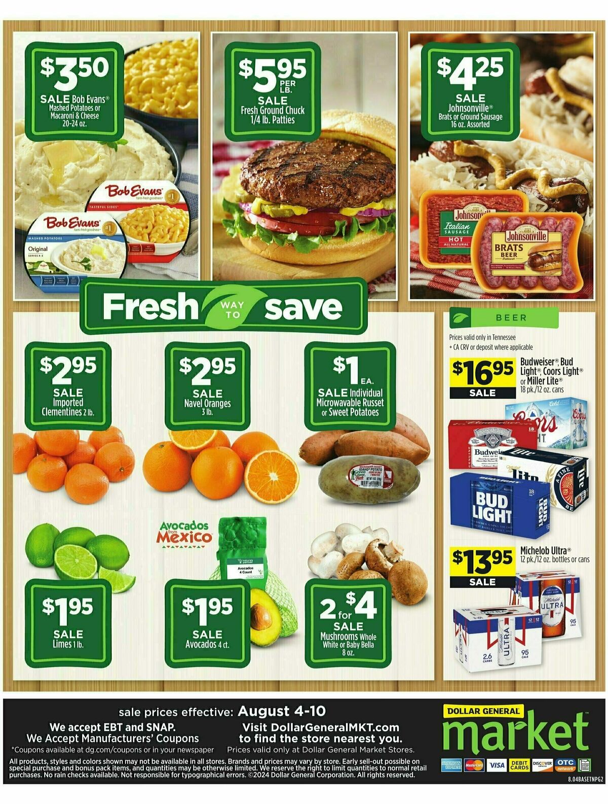 Dollar General Market Ad Weekly Ad from August 4