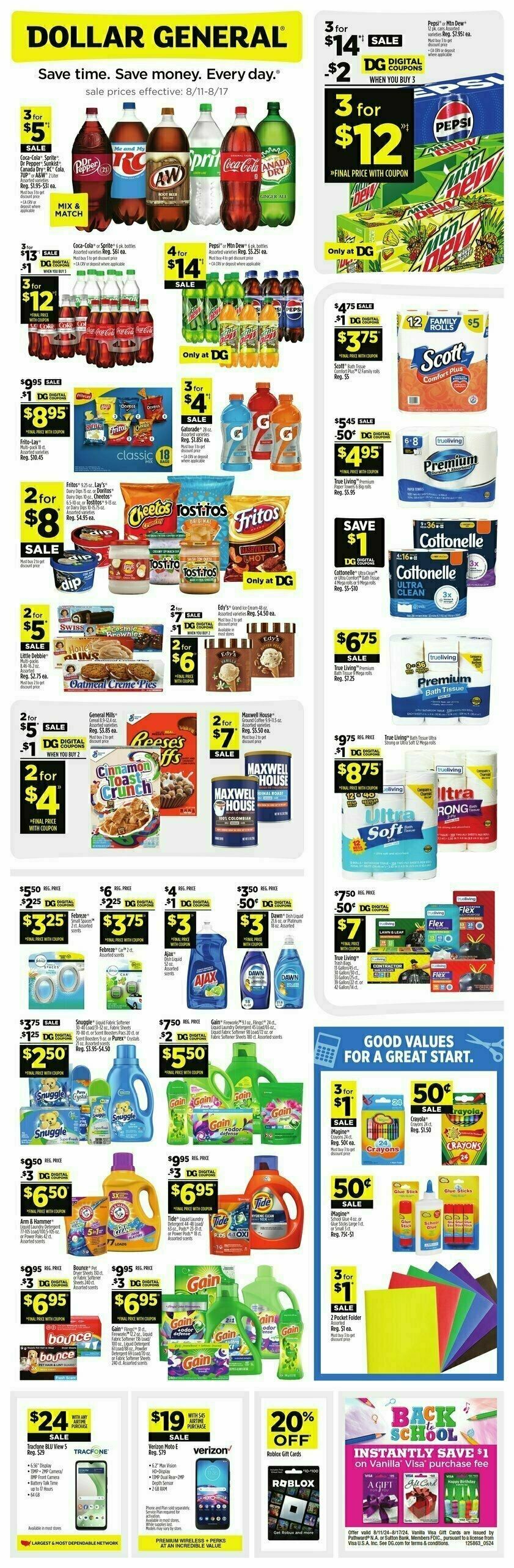 Dollar General Weekly Ad from August 11