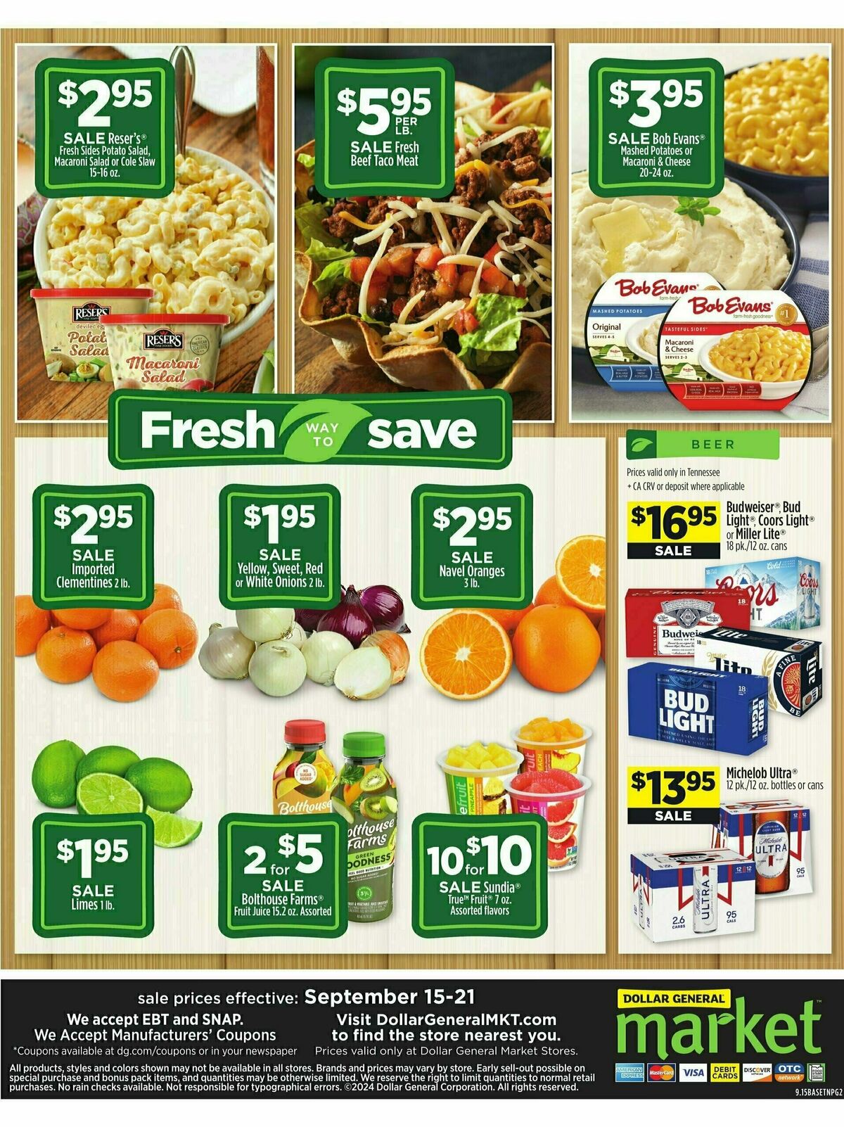 Dollar General Market Ad Weekly Ad from September 15