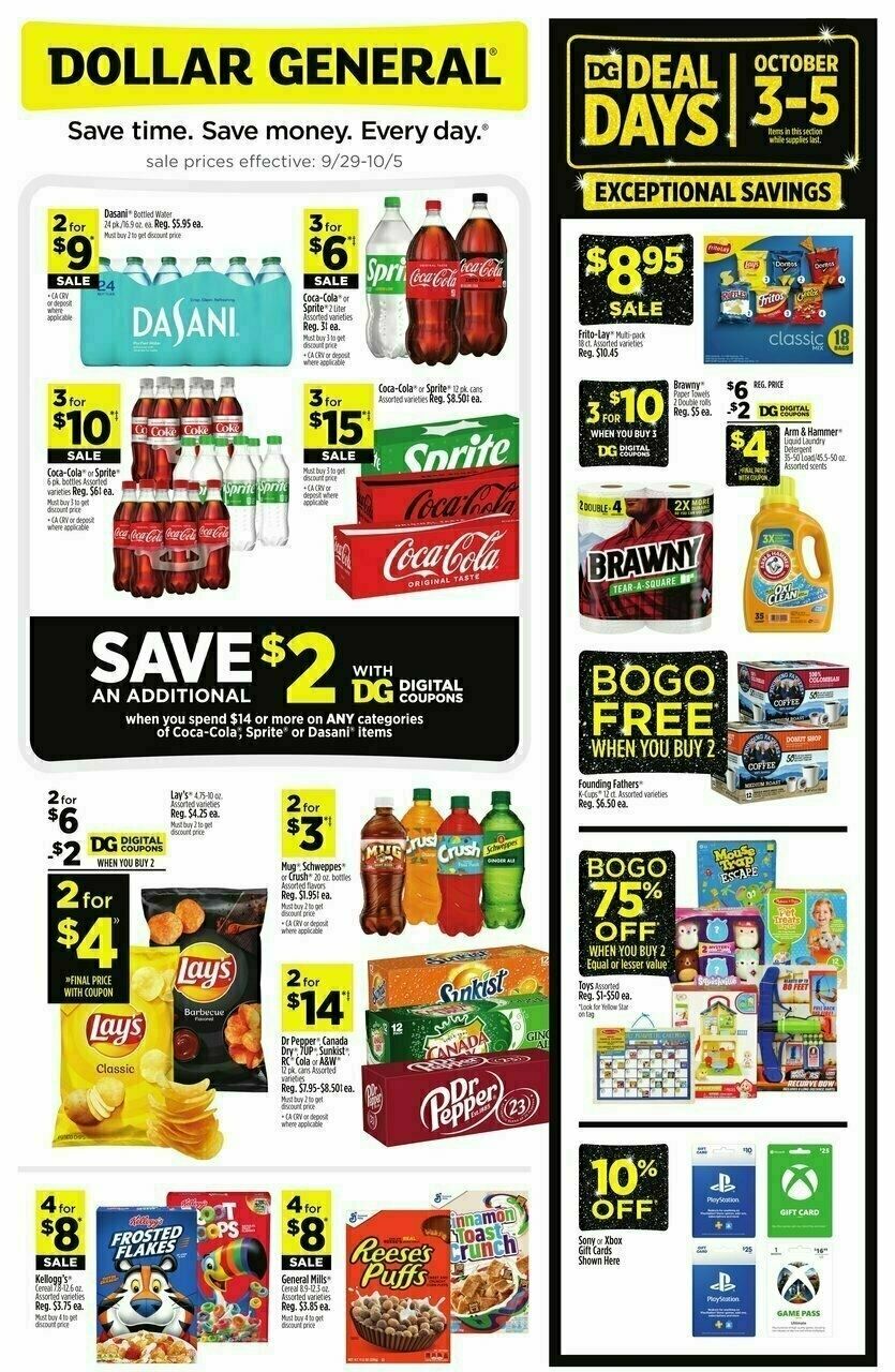 Dollar General Weekly Ad from September 29