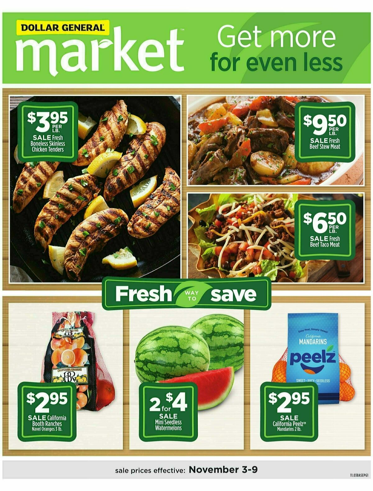 Dollar General Market Ad Weekly Ad from November 3