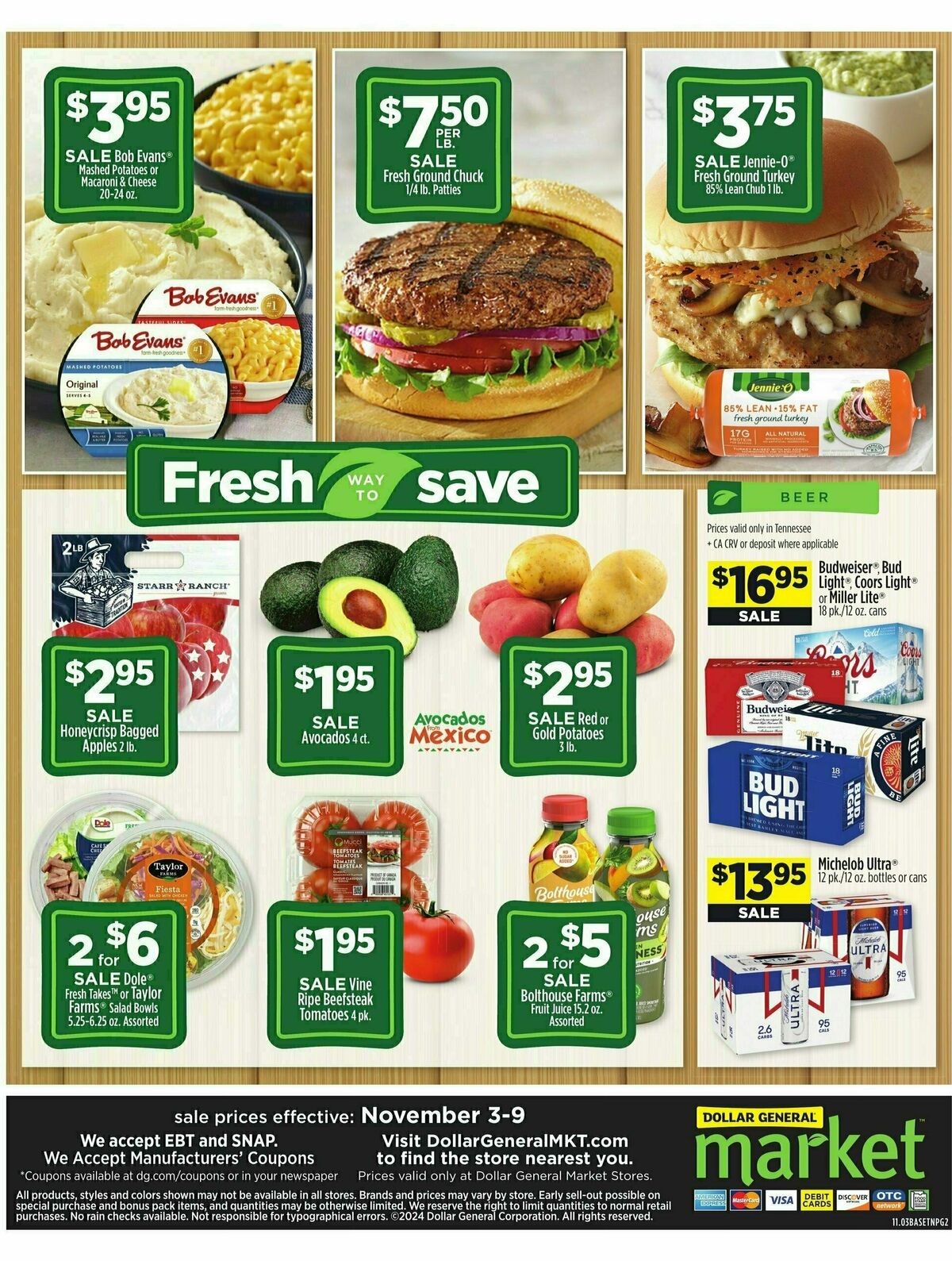 Dollar General Market Ad Weekly Ad from November 3