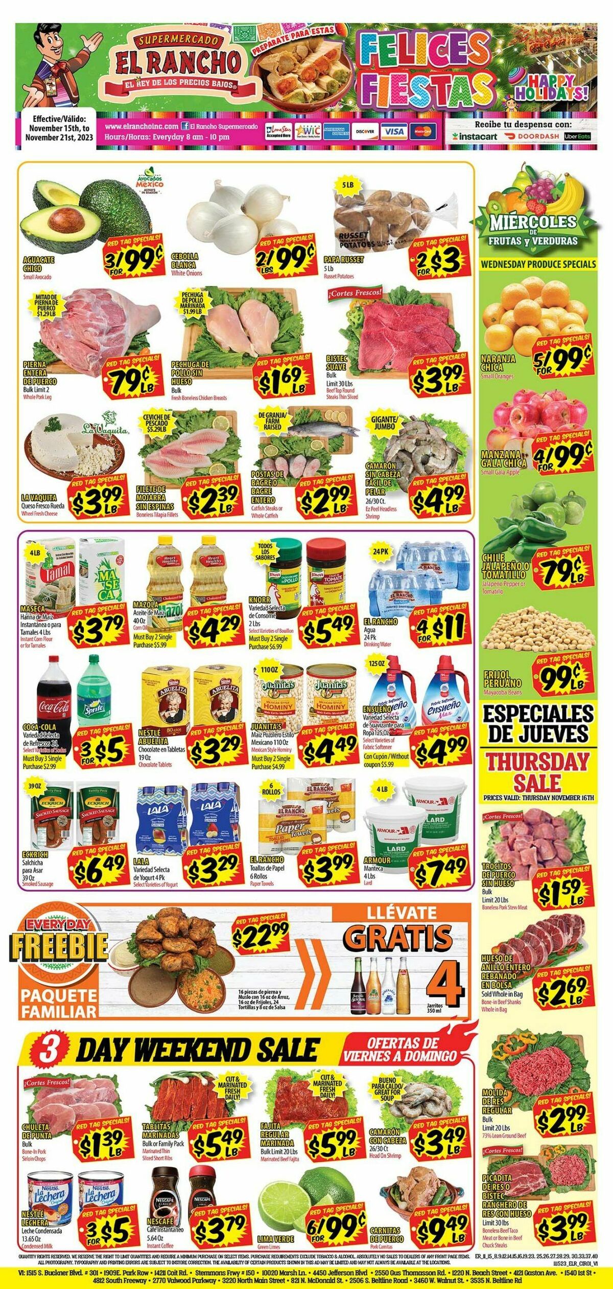 El Rancho Weekly Ad from November 15