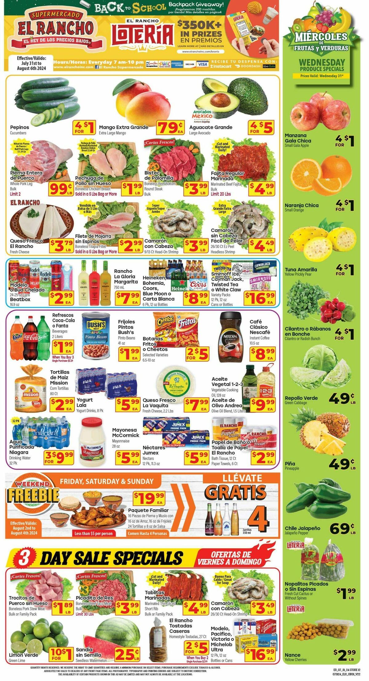 El Rancho Weekly Ad from July 31