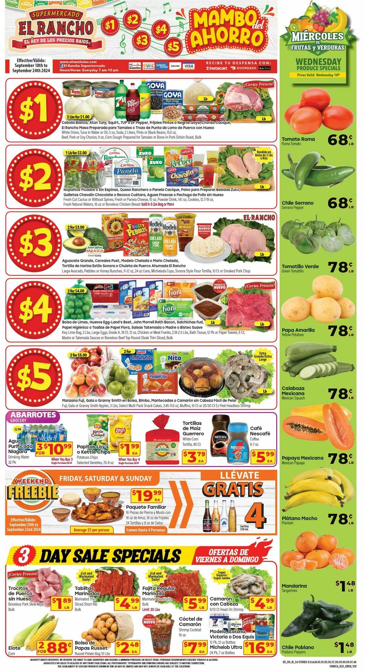 El Rancho Weekly Ad from September 18