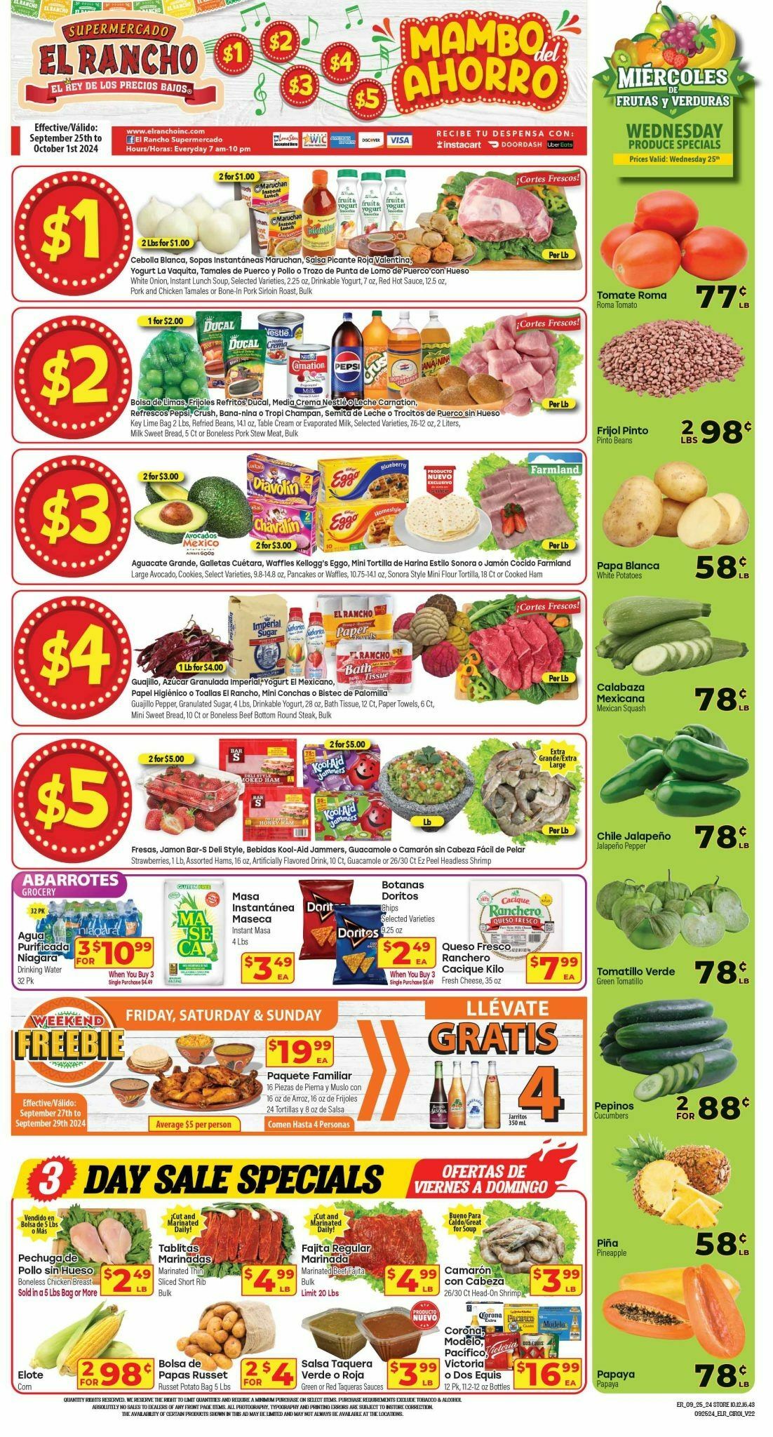 El Rancho Weekly Ad from September 25