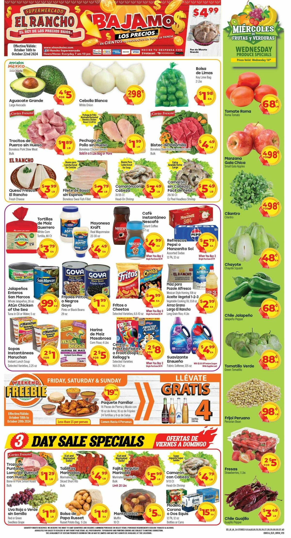 El Rancho Weekly Ad from October 16