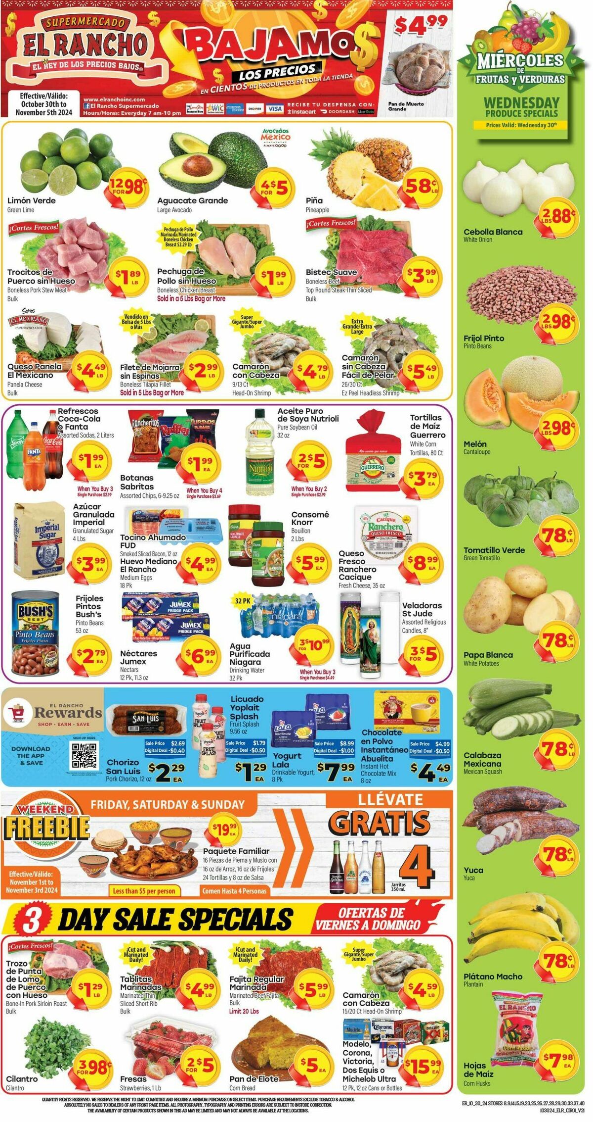 El Rancho Weekly Ad from October 30