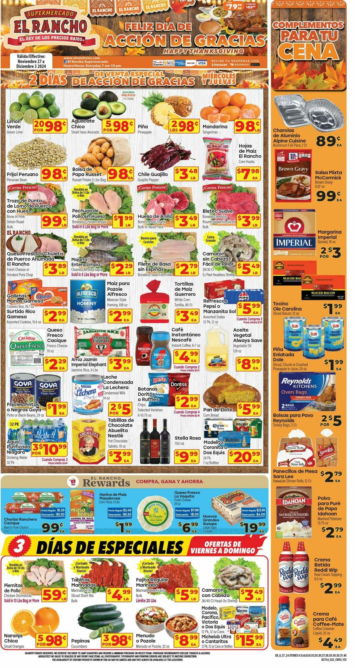 El Rancho Weekly Ad from November 27