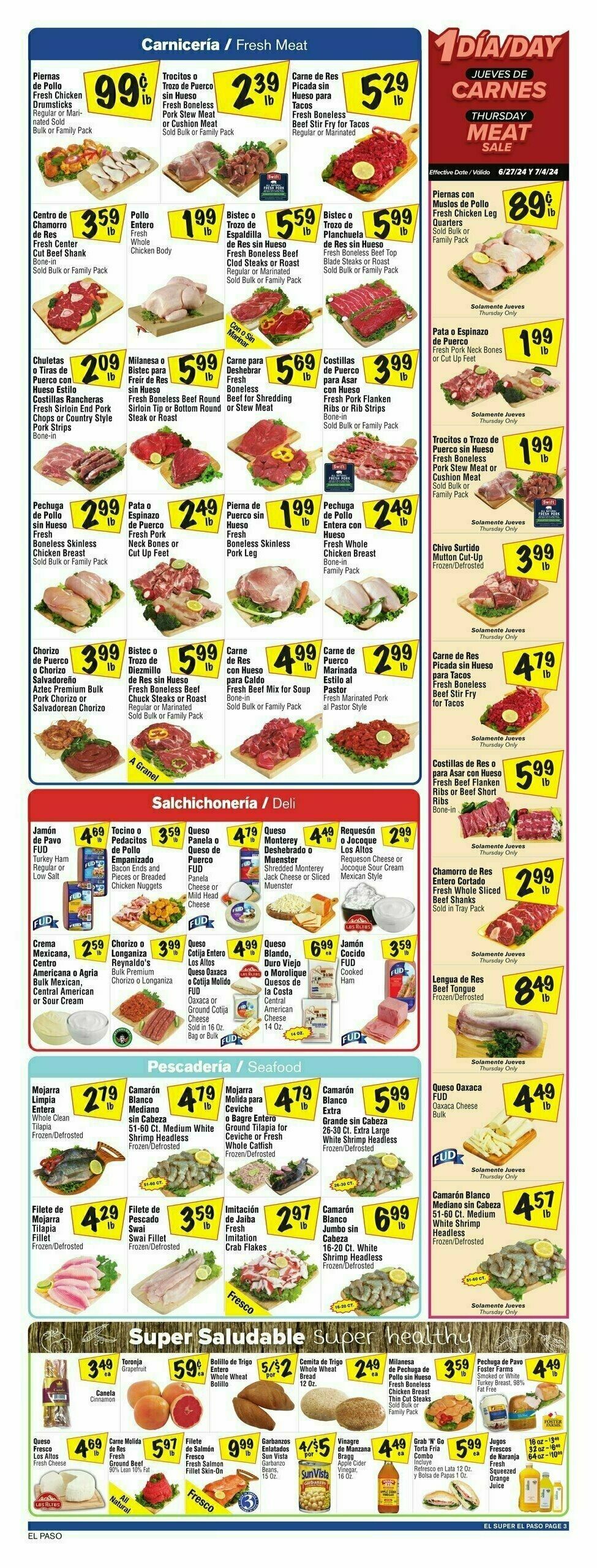 El Super Markets Weekly Ad from July 3