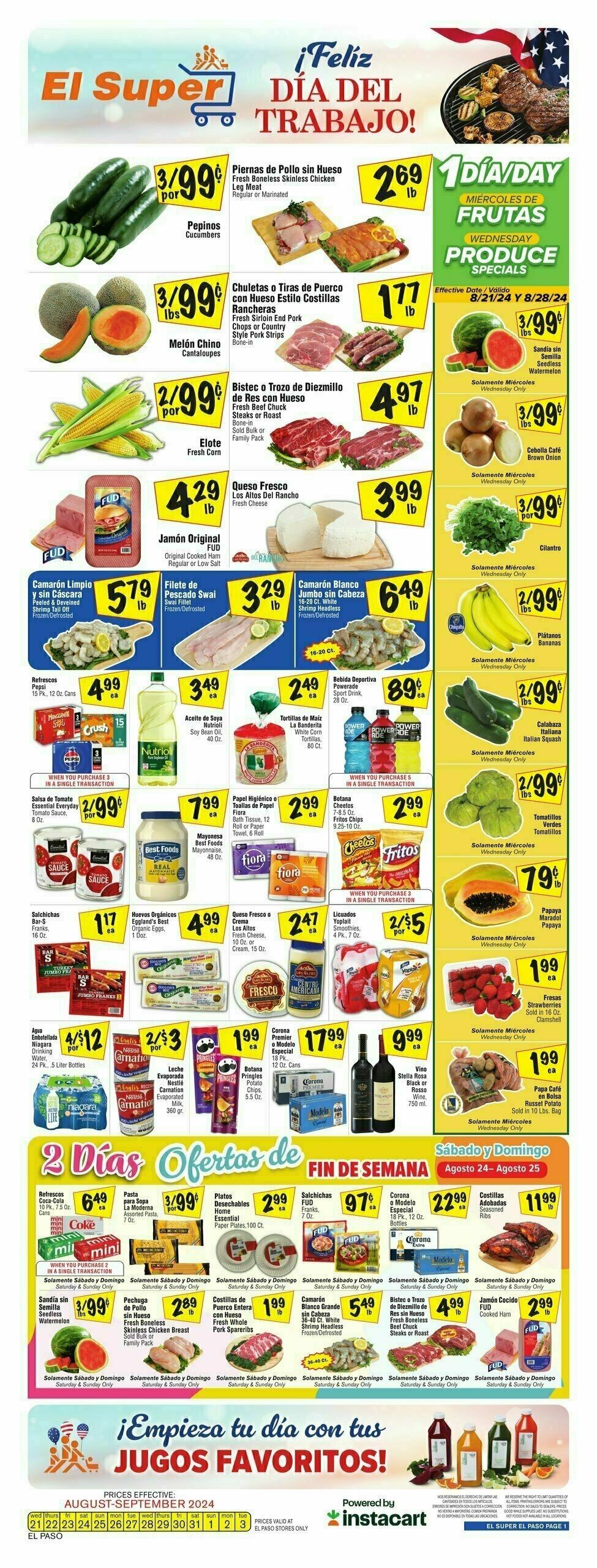 El Super Markets Weekly Ad from August 21