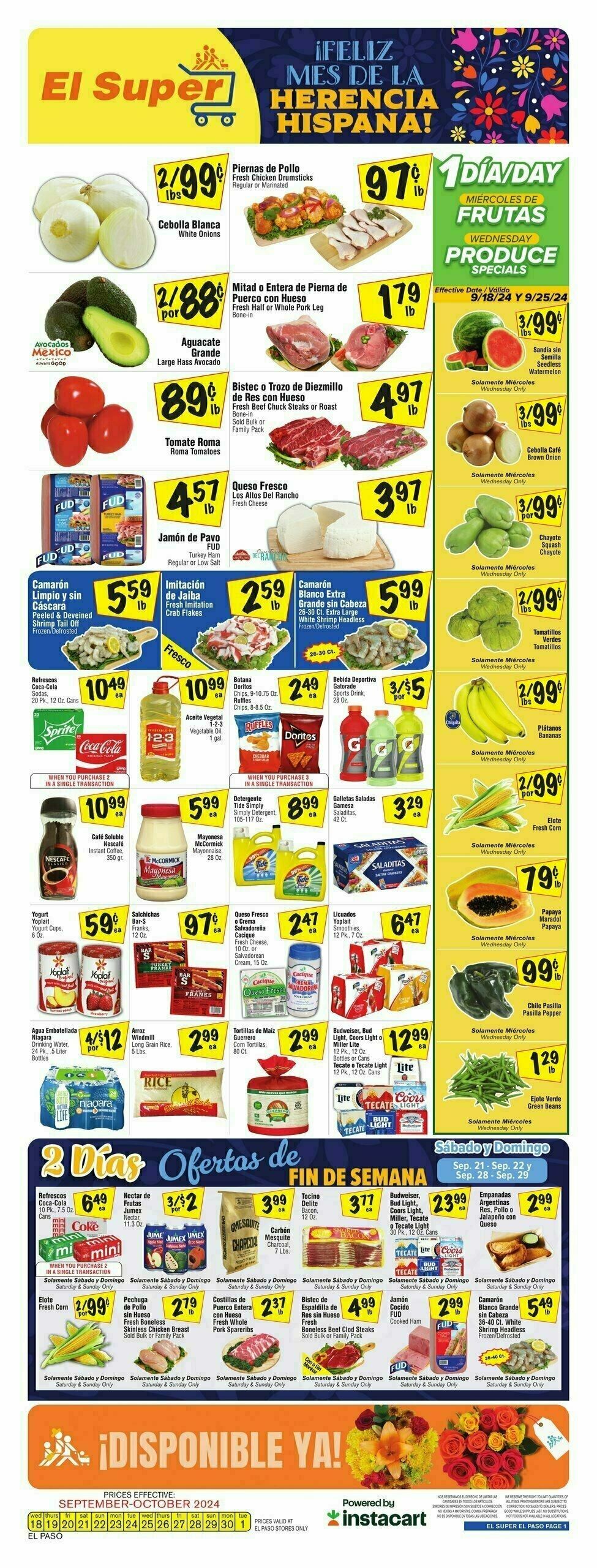 El Super Markets Weekly Ad from September 18