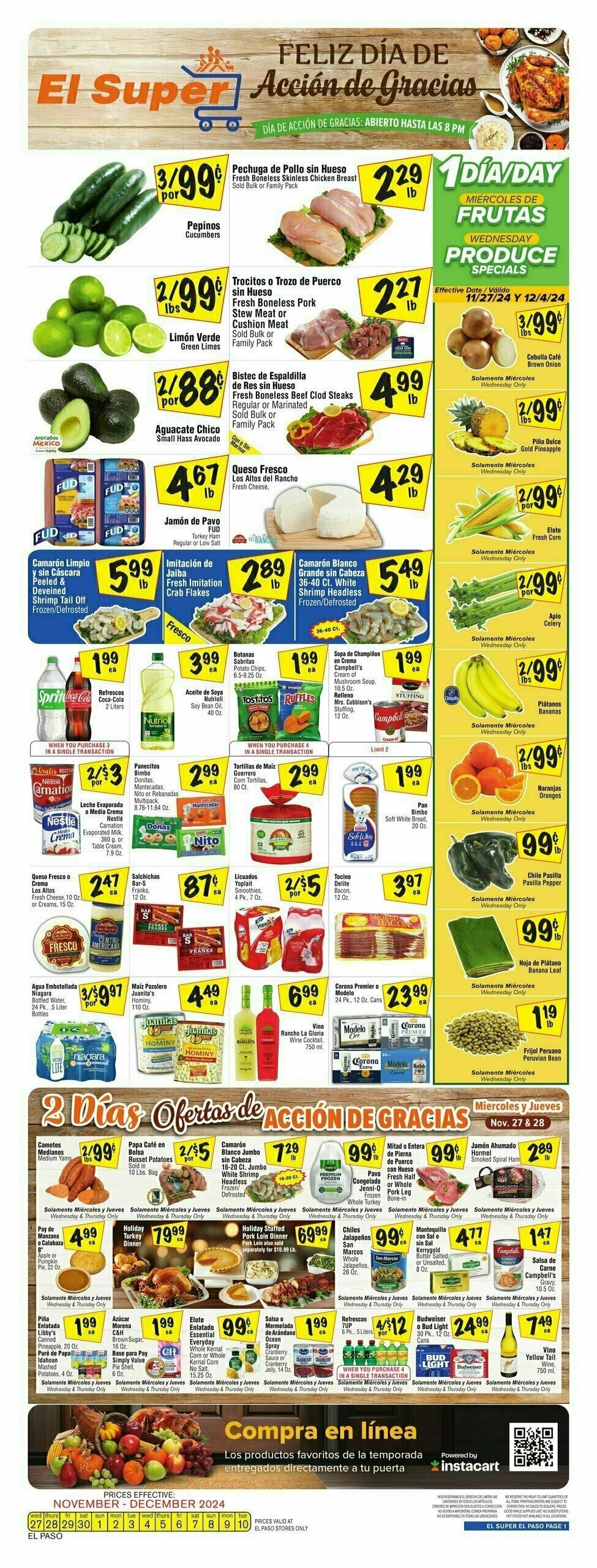 El Super Markets Weekly Ad from November 27