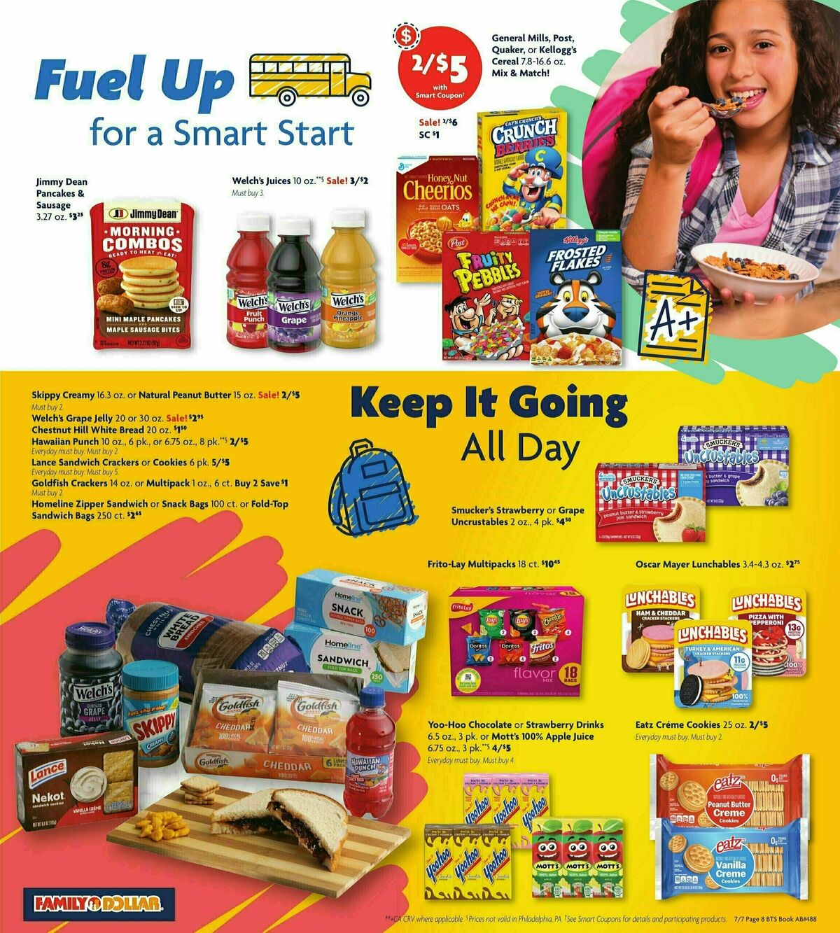 Family Dollar Back to School Weekly Ad from July 7