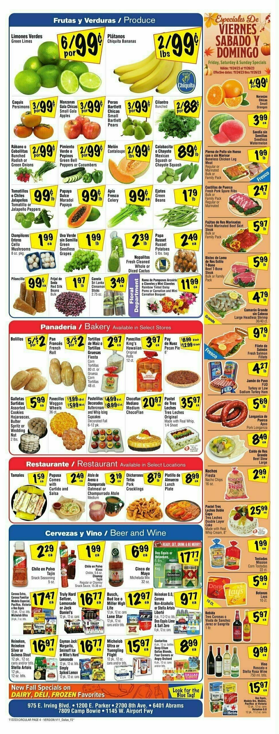 Fiesta Mart Weekly Ad from November 22